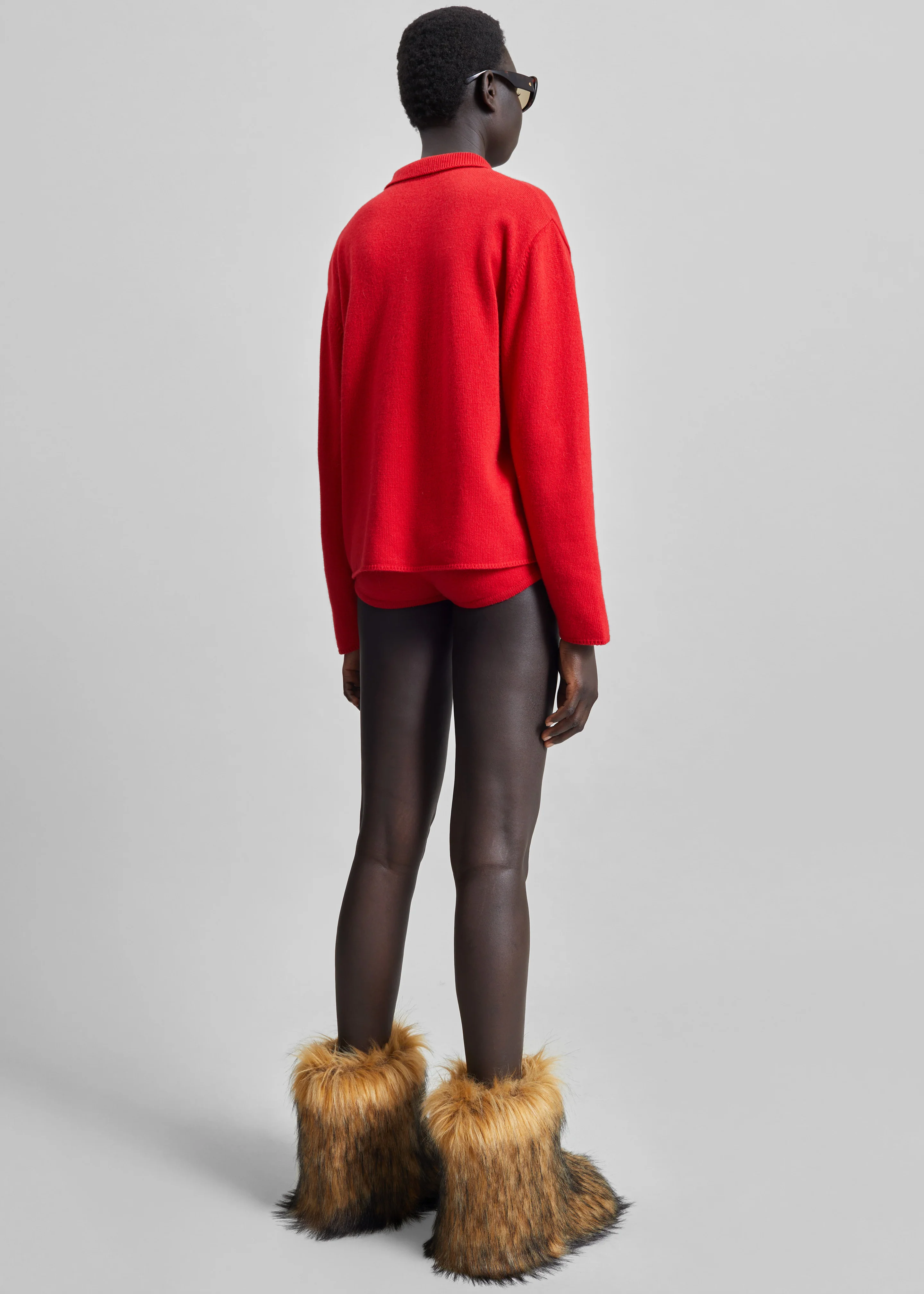 Bresica Knit Polo Sweater - Red - Image 8