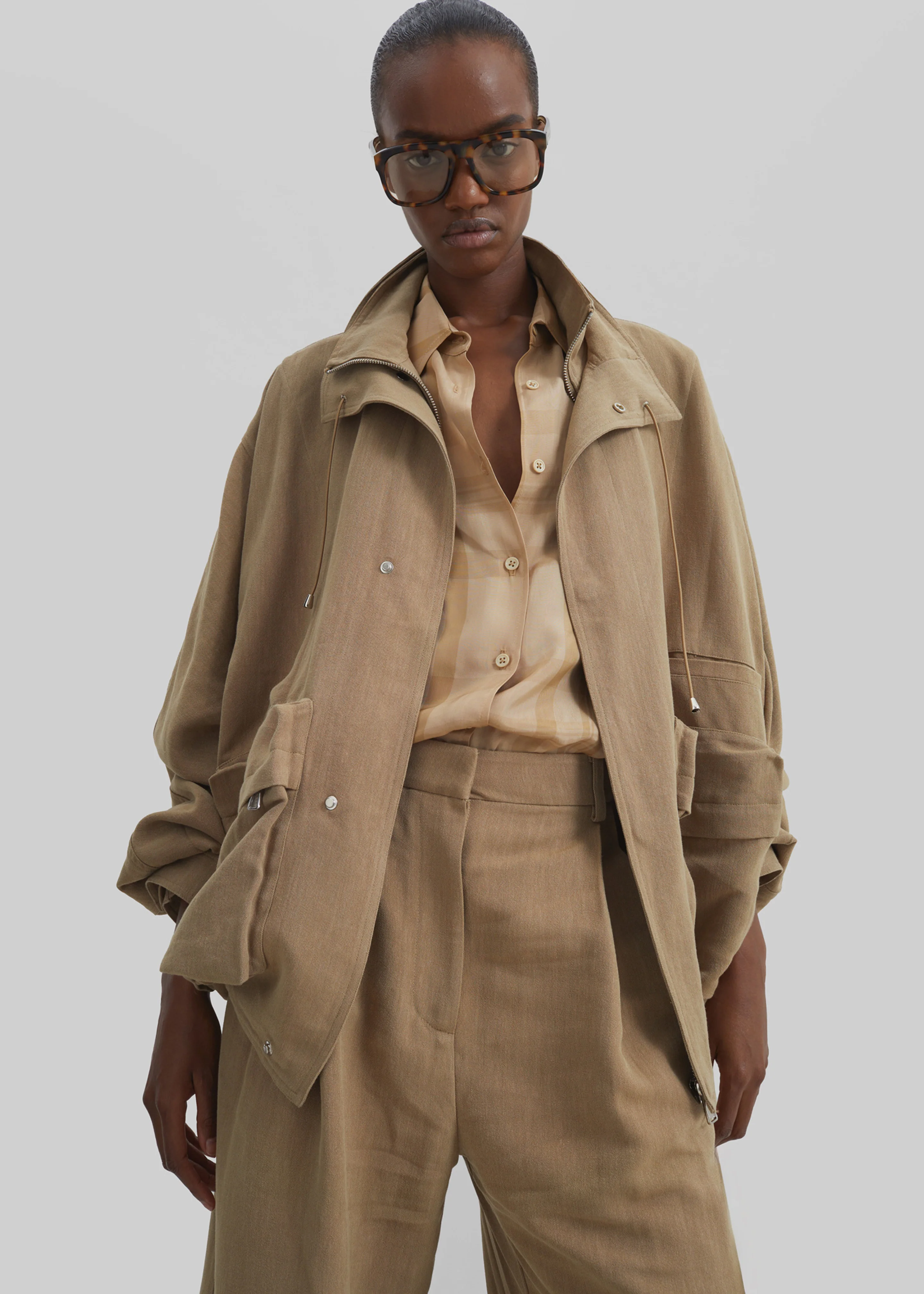 Breya Linen Fluid Jacket - Camel - Image 3