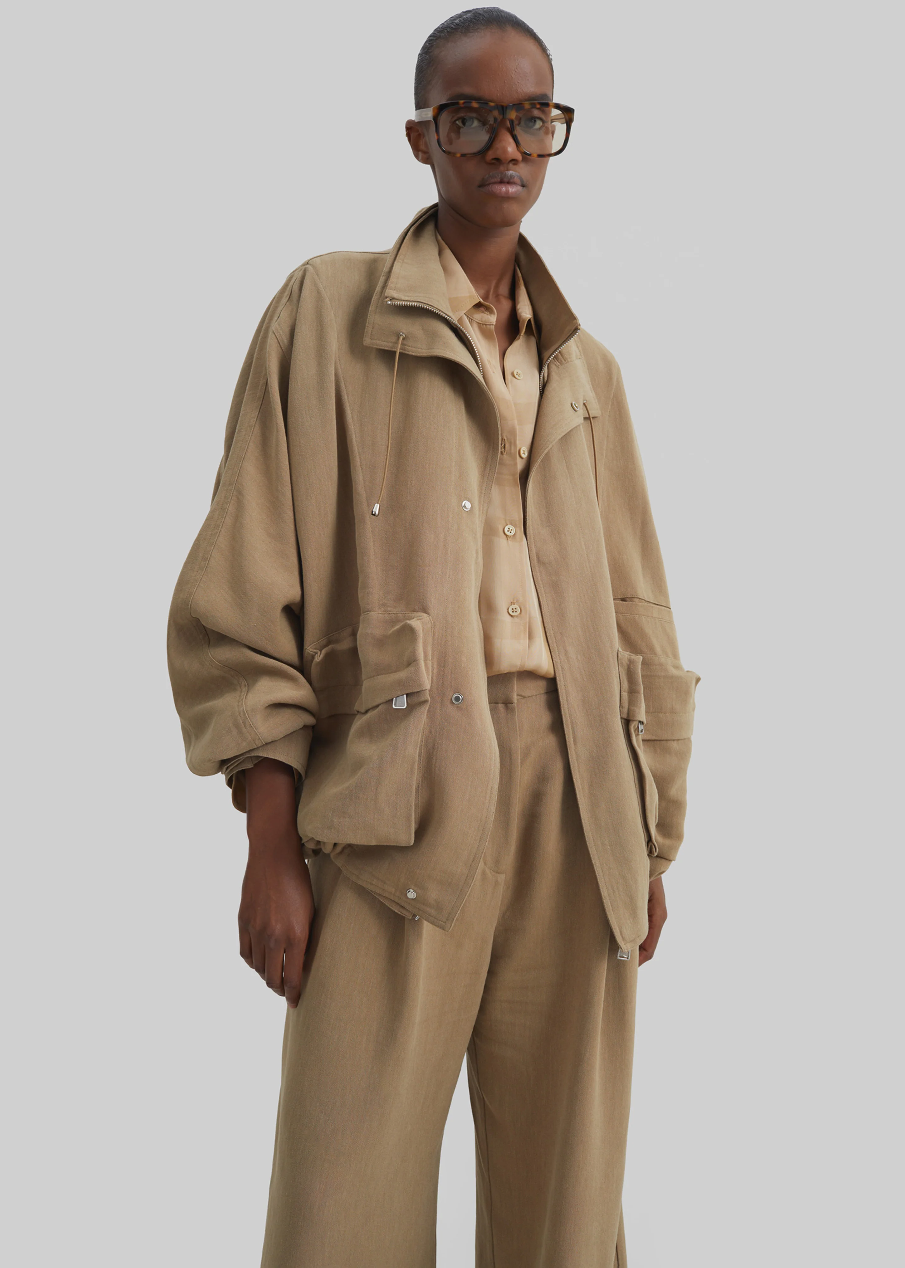 Breya Linen Fluid Jacket - Camel - Image 7