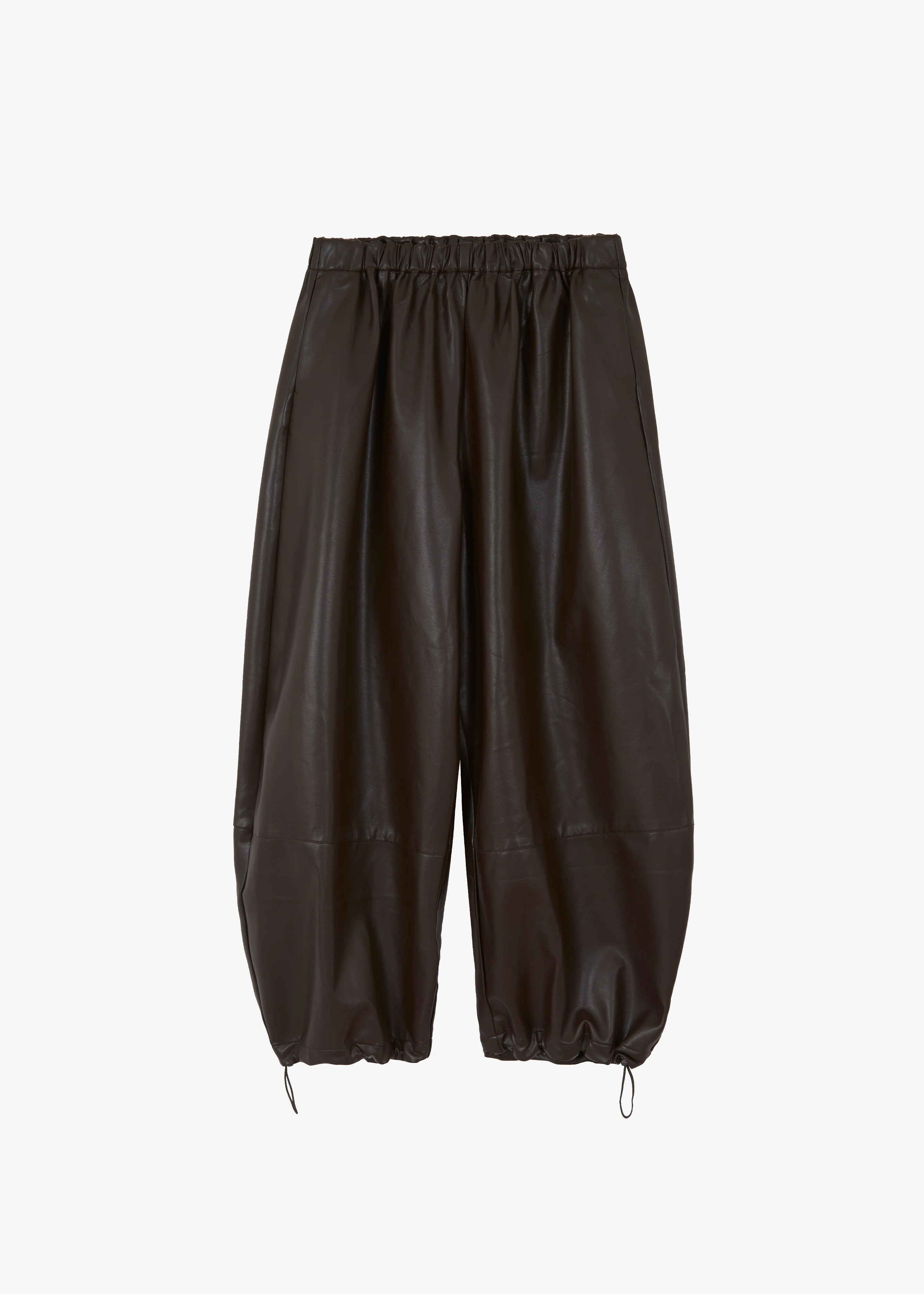 Briar Faux Leather Balloon Pants - Brown - Image 9