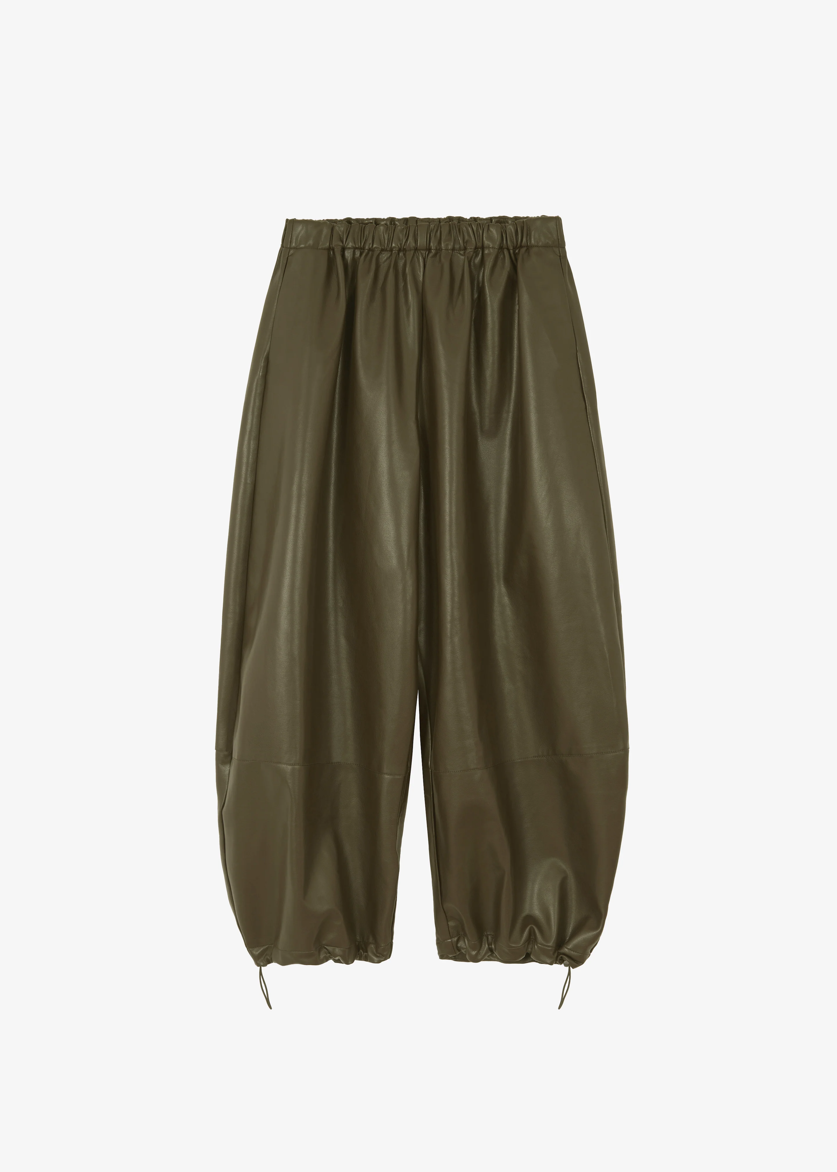Briar Faux Leather Balloon Pants - Khaki - Image 8