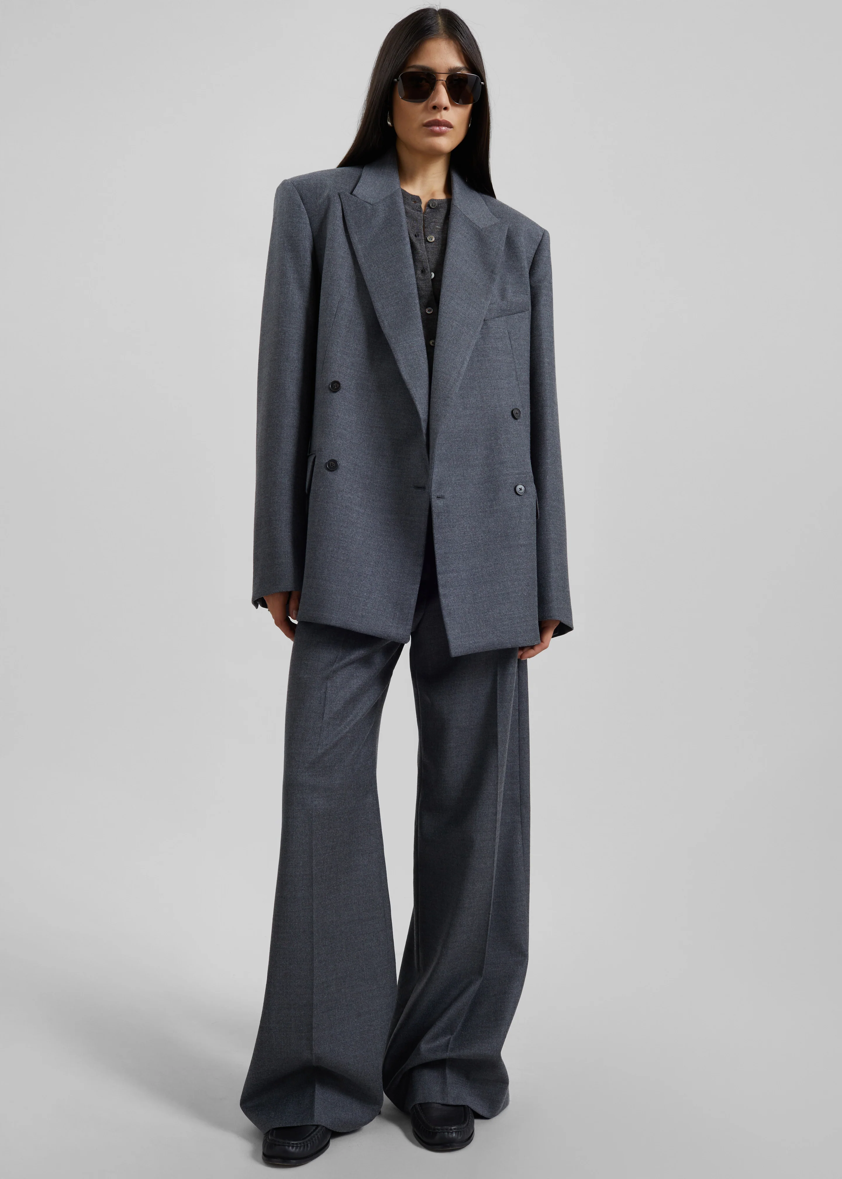 Brickell Flannel Trousers - Grey Melange - Image 6
