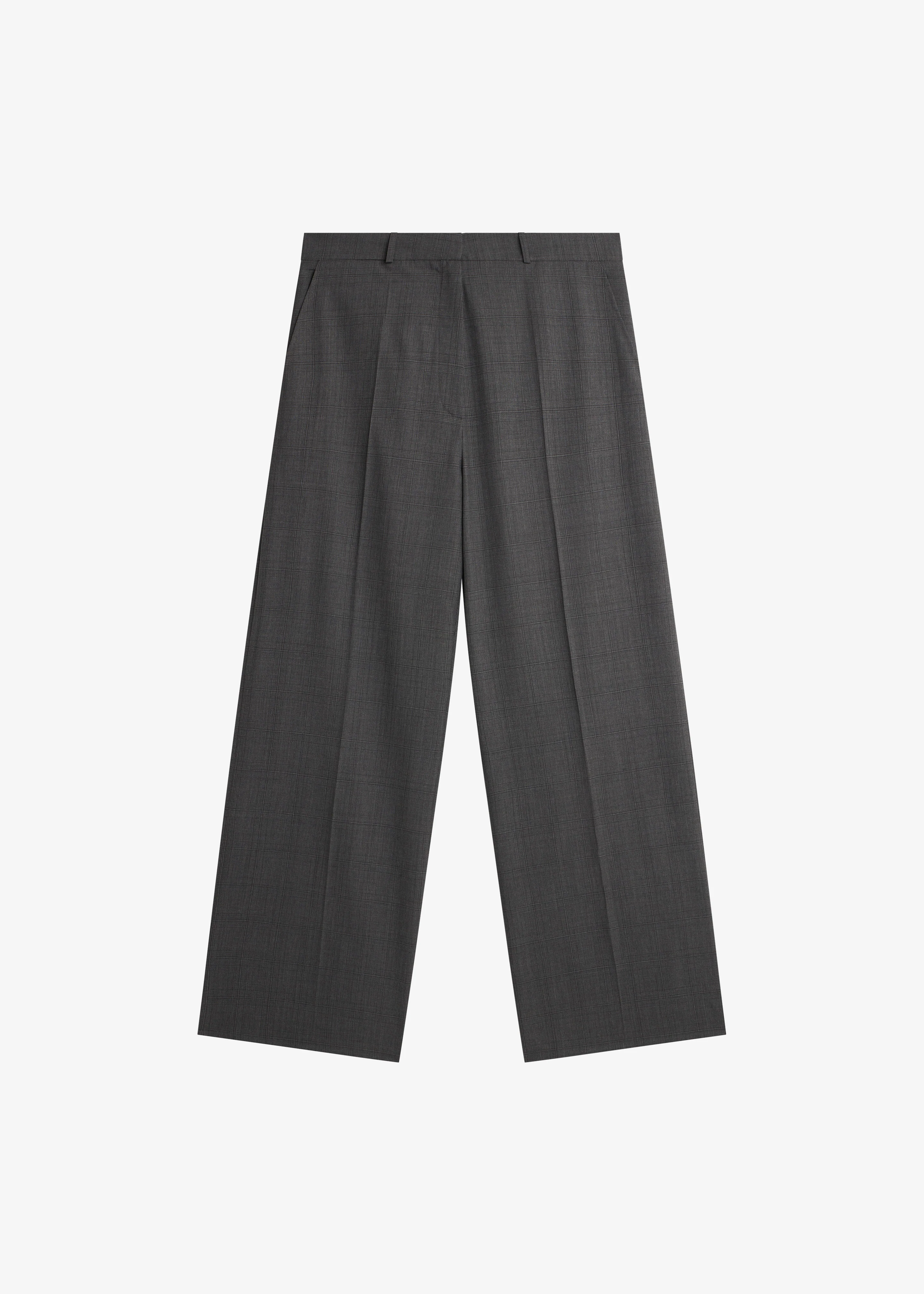 Brickell Plaid Trousers - Dark Grey - Image 10