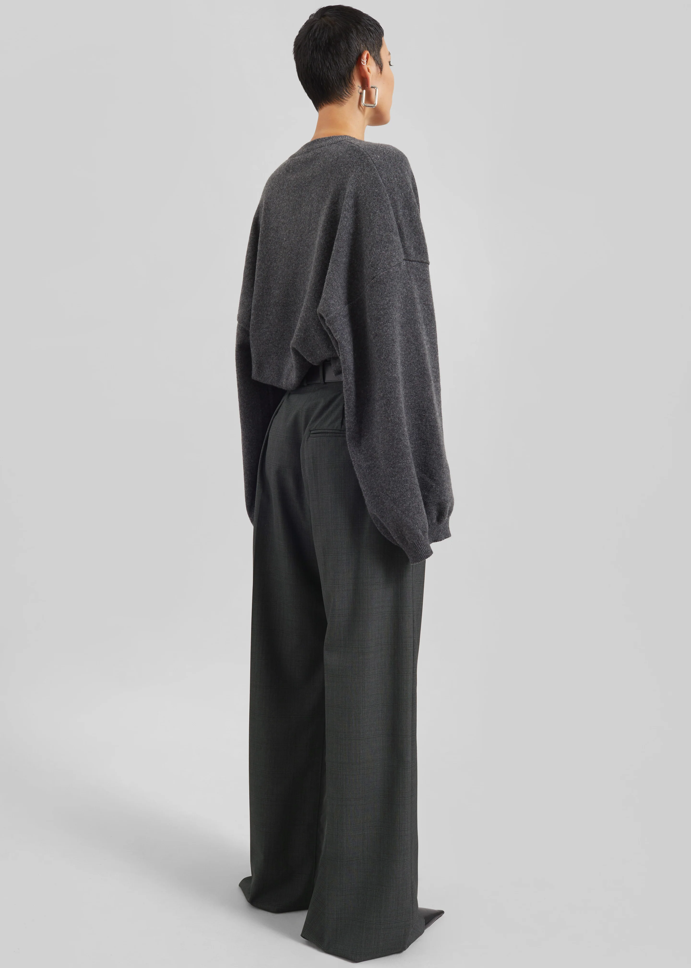 Brickell Plaid Trousers - Dark Grey - Image 9