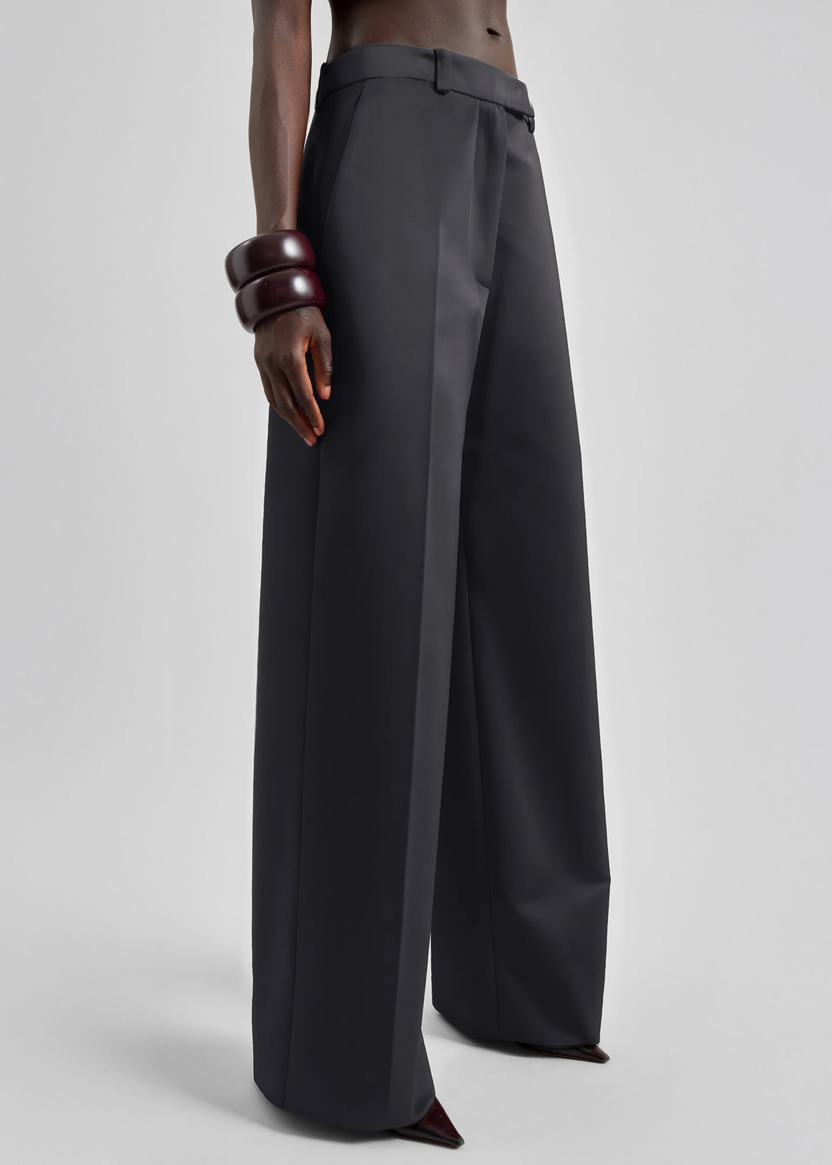 Brickell Satin Trousers - Black - Image 2
