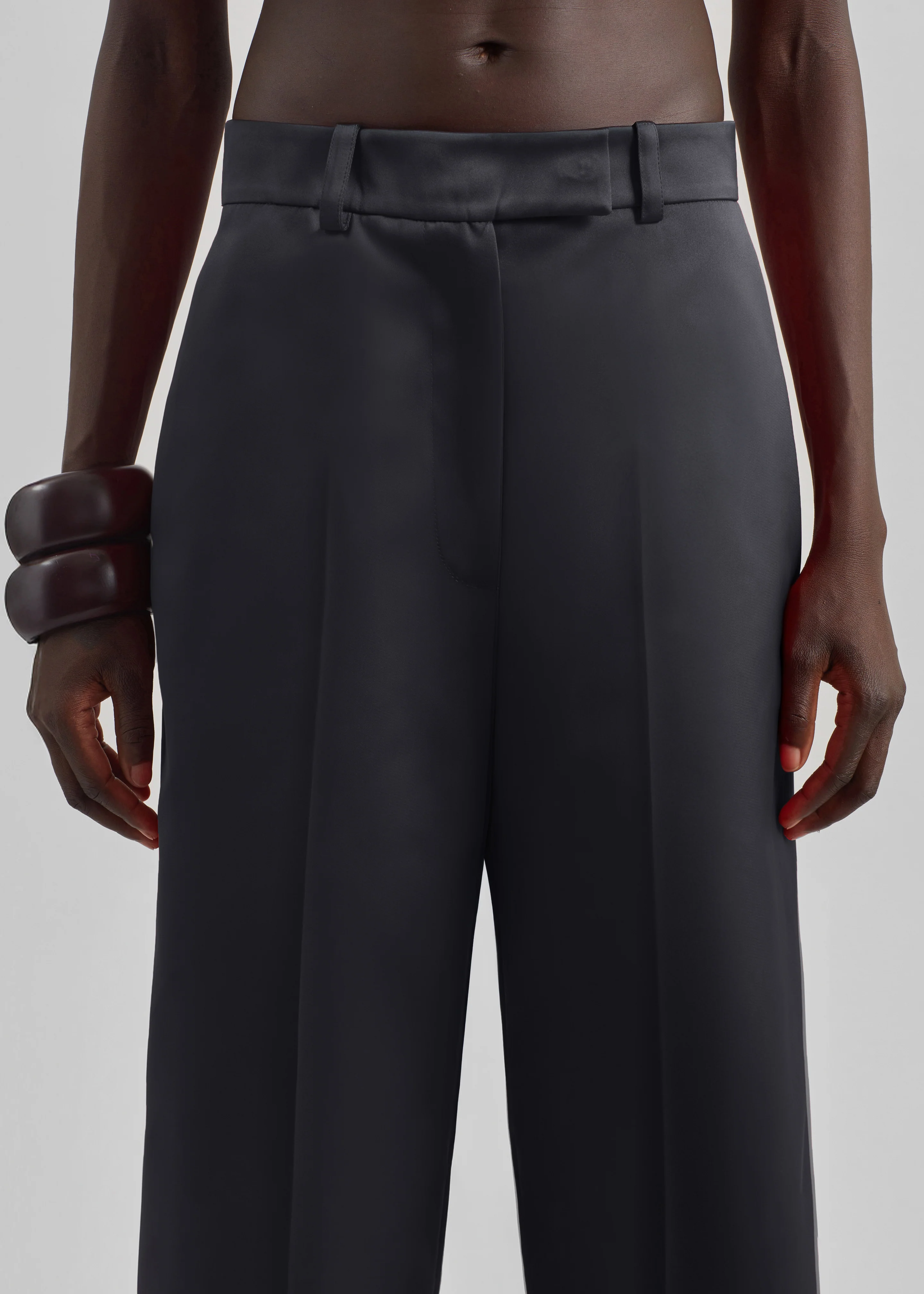 Brickell Satin Trousers - Black - Image 6