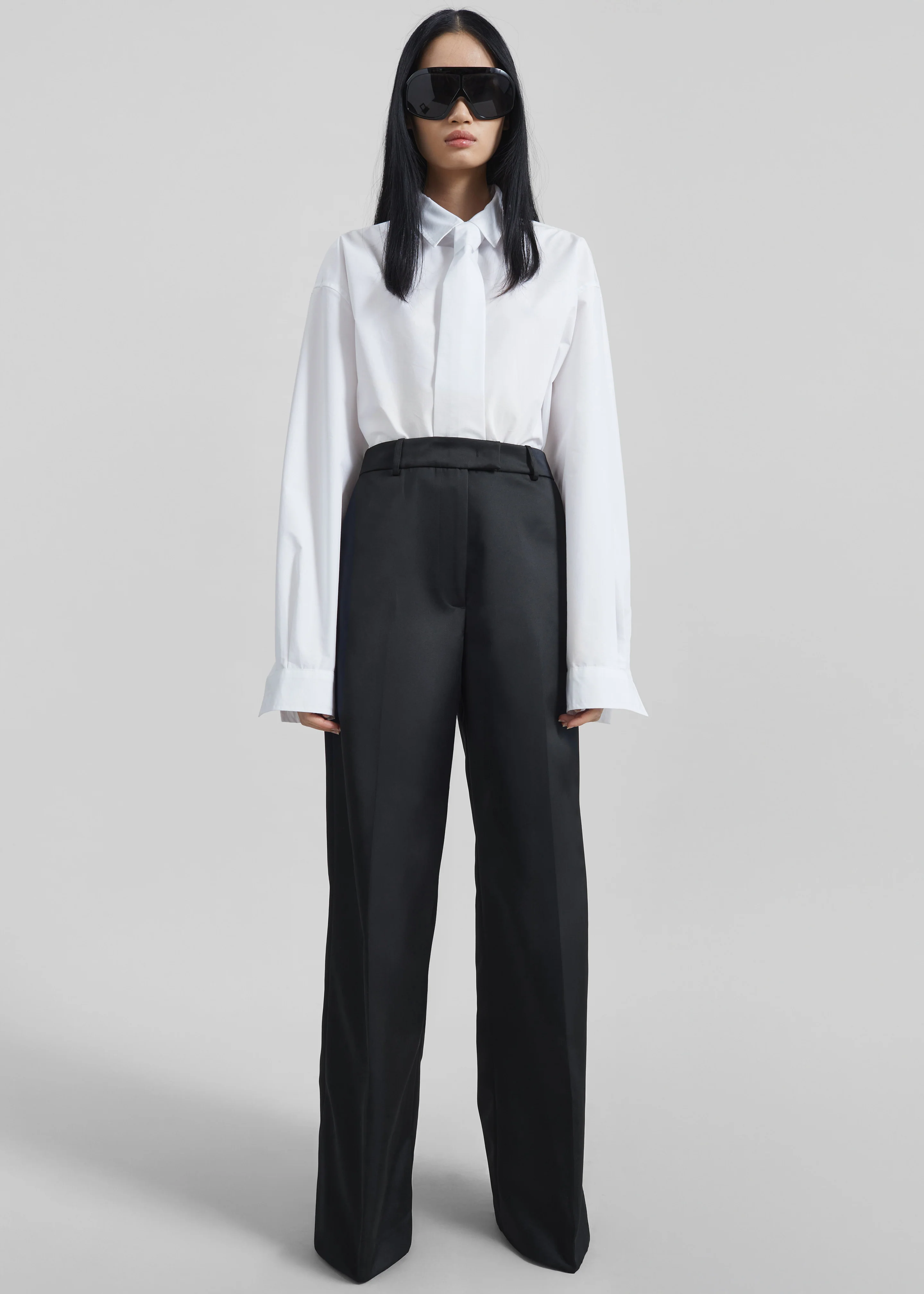 Brickell Satin Trousers - Black - Image 7