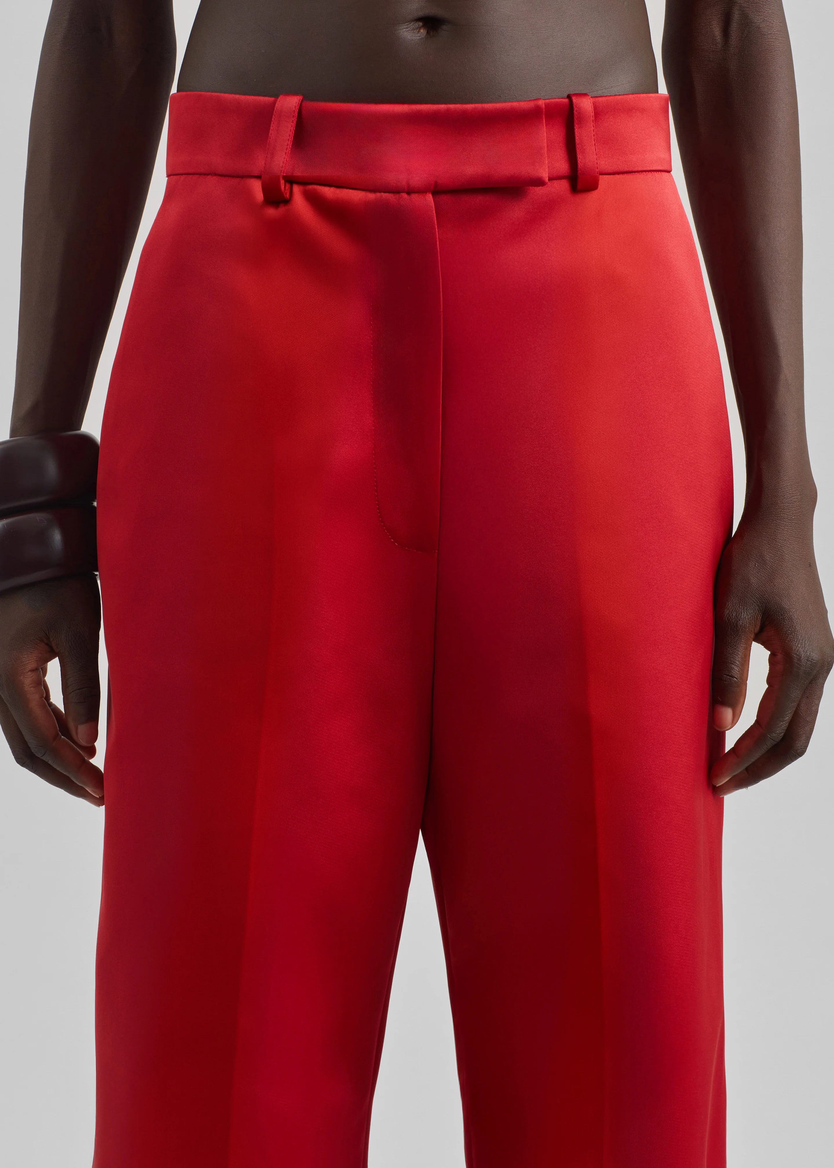 Brickell Satin Trousers - Red - Image 3