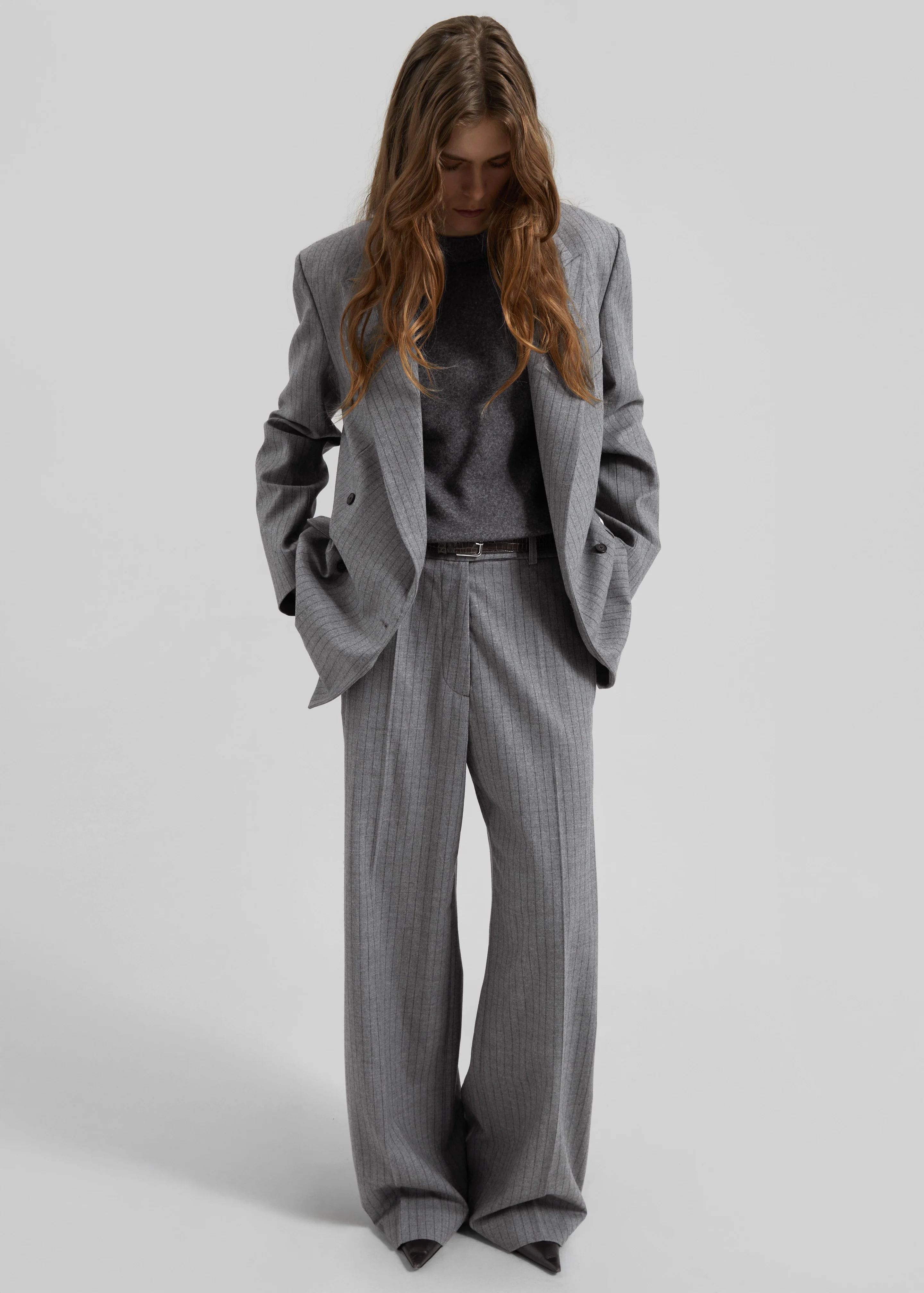 Brickell Striped Trousers - Grey/Brown - Image 2