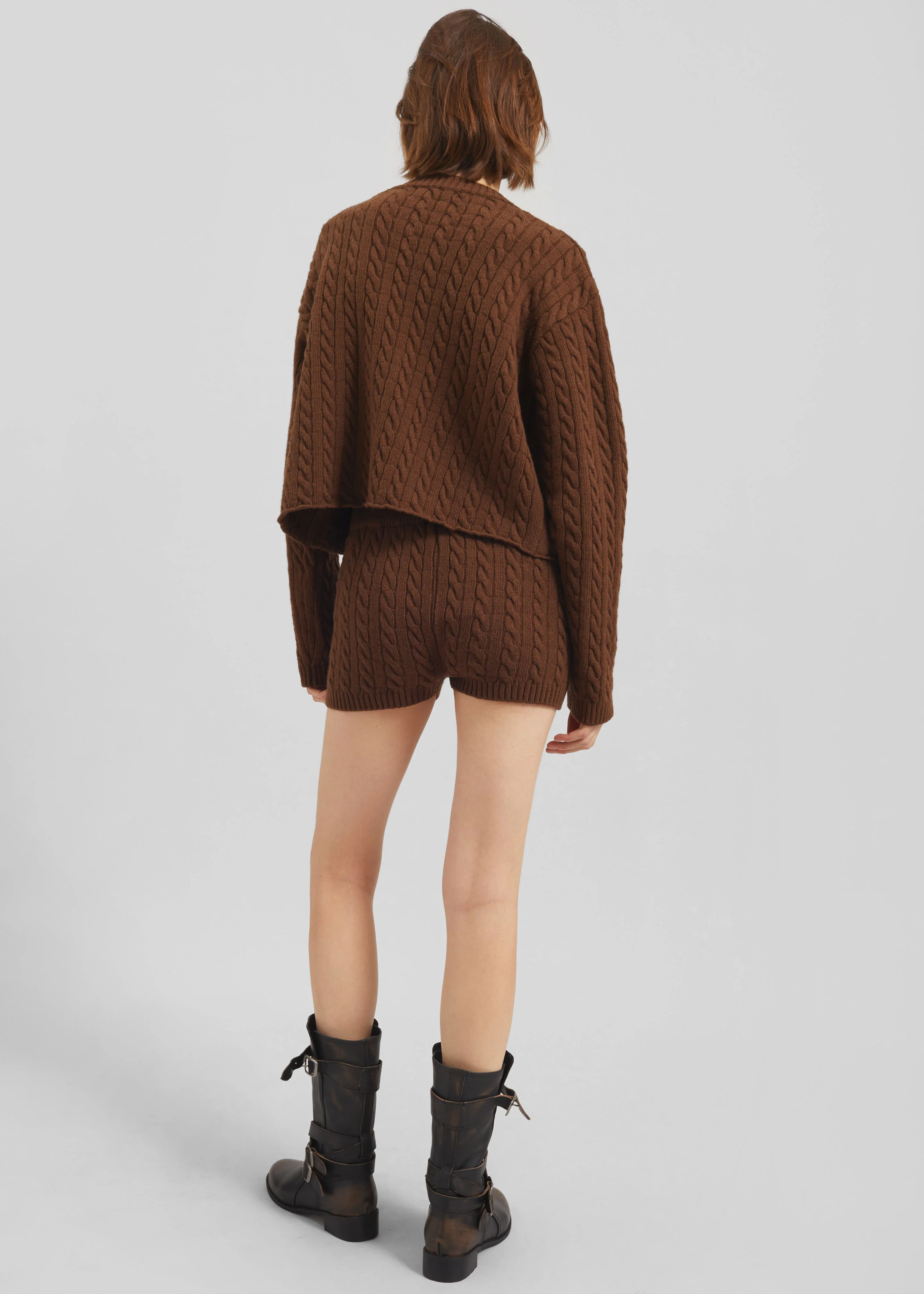 Brisbane Cropped Boxy Sweater - Brown - Image 7
