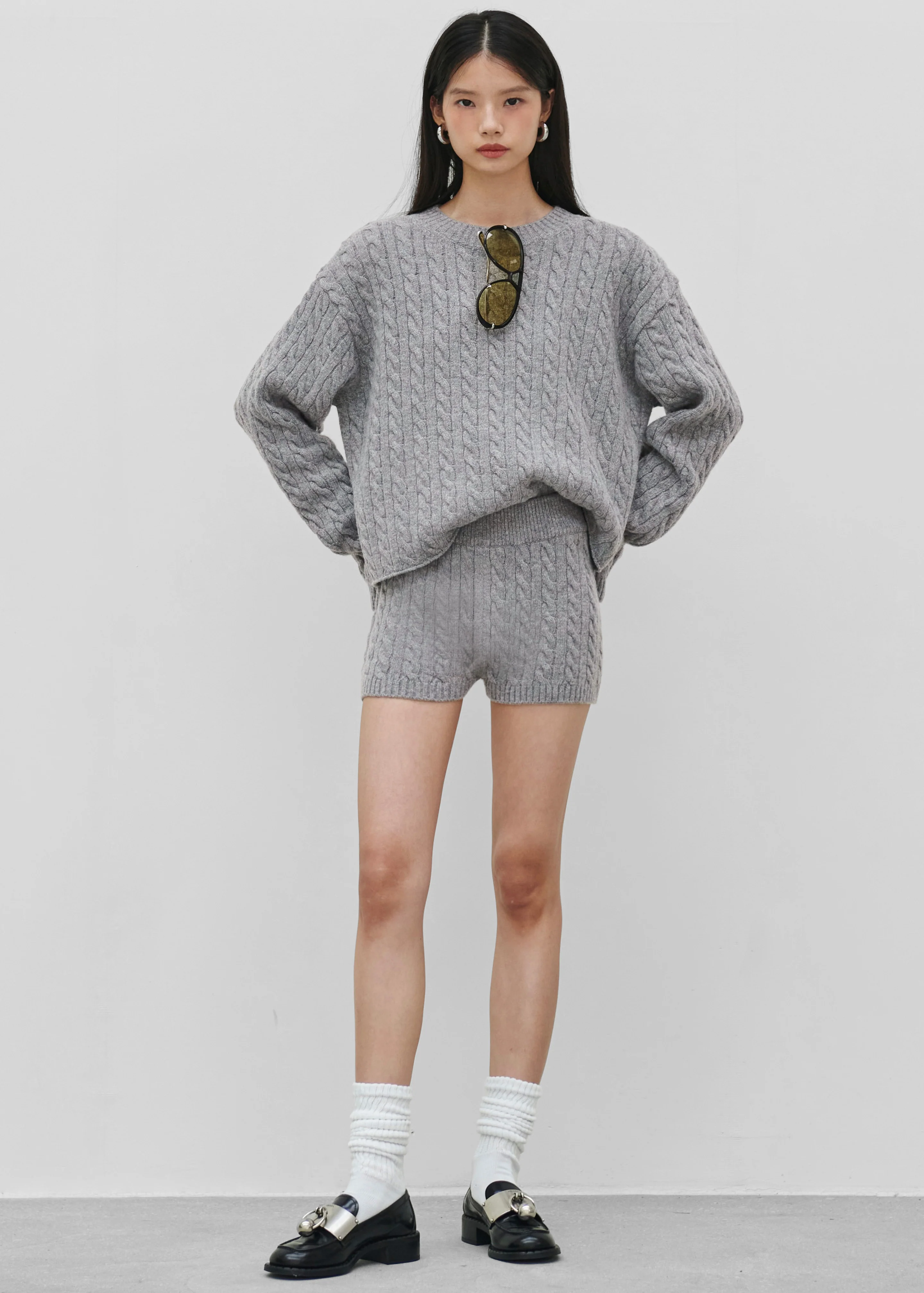 Brisbane Cropped Boxy Sweater - Grey - Image 2
