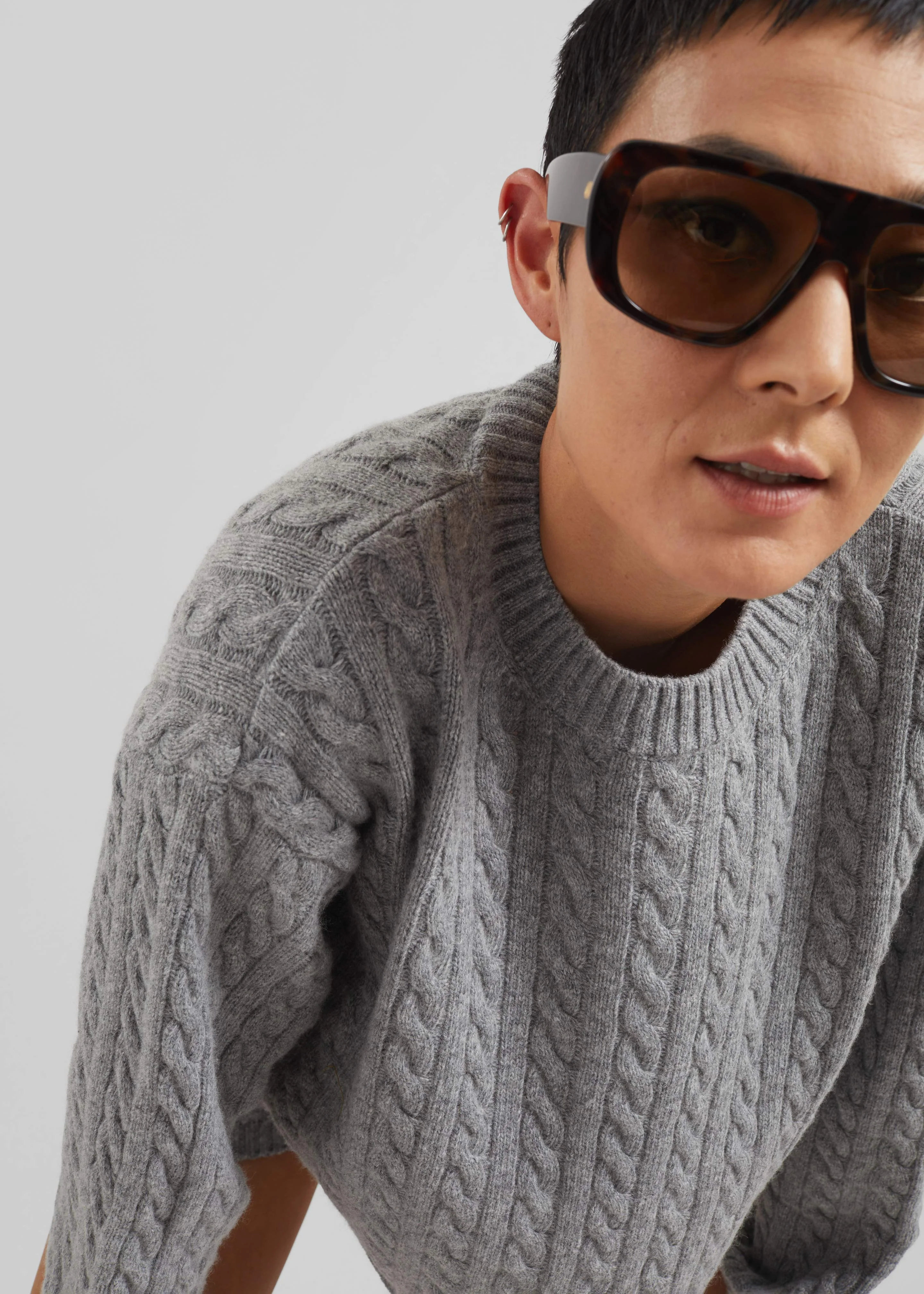Brisbane Cropped Boxy Sweater - Grey - Image 4