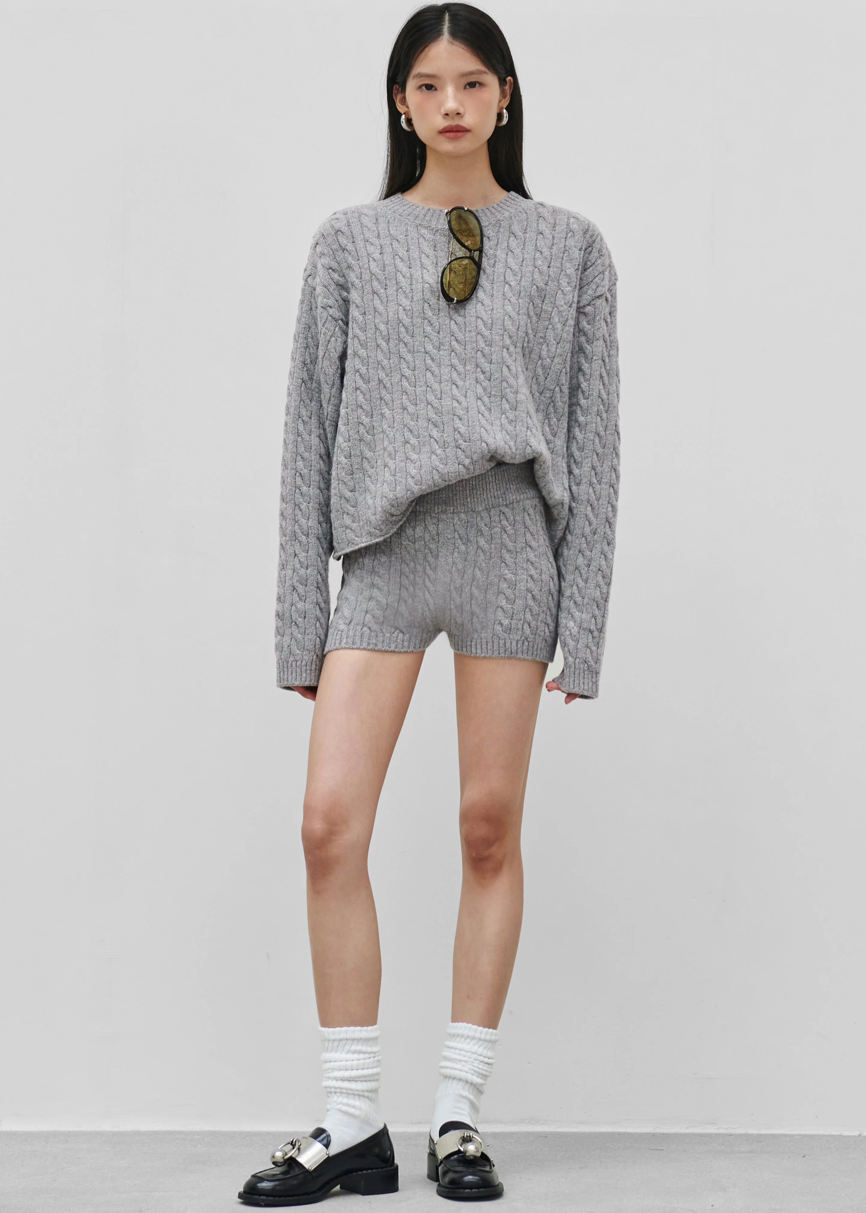 Brisbane Cropped Boxy Sweater - Grey - Image 5