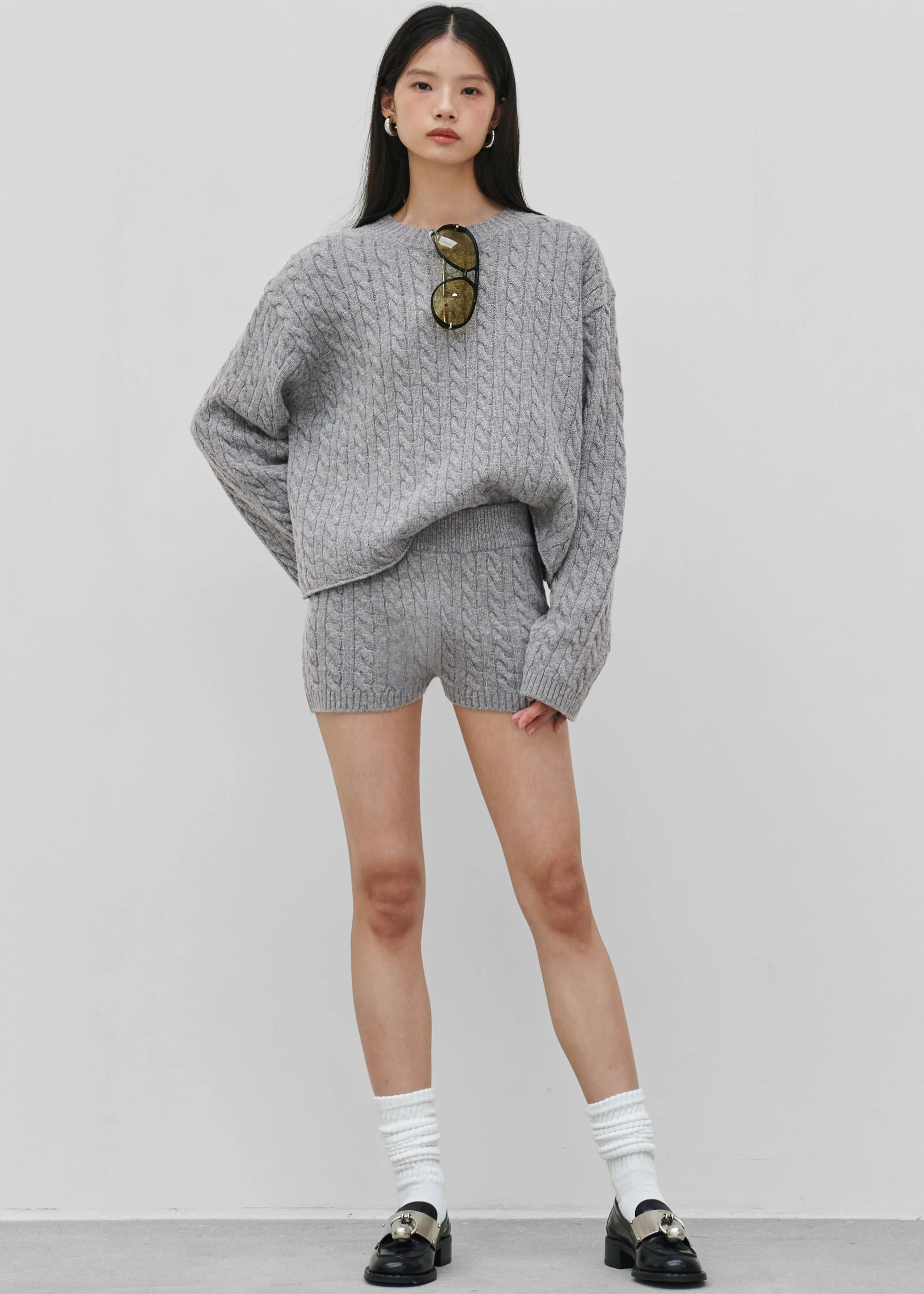 Brisbane Cropped Boxy Sweater - Grey - Image 6