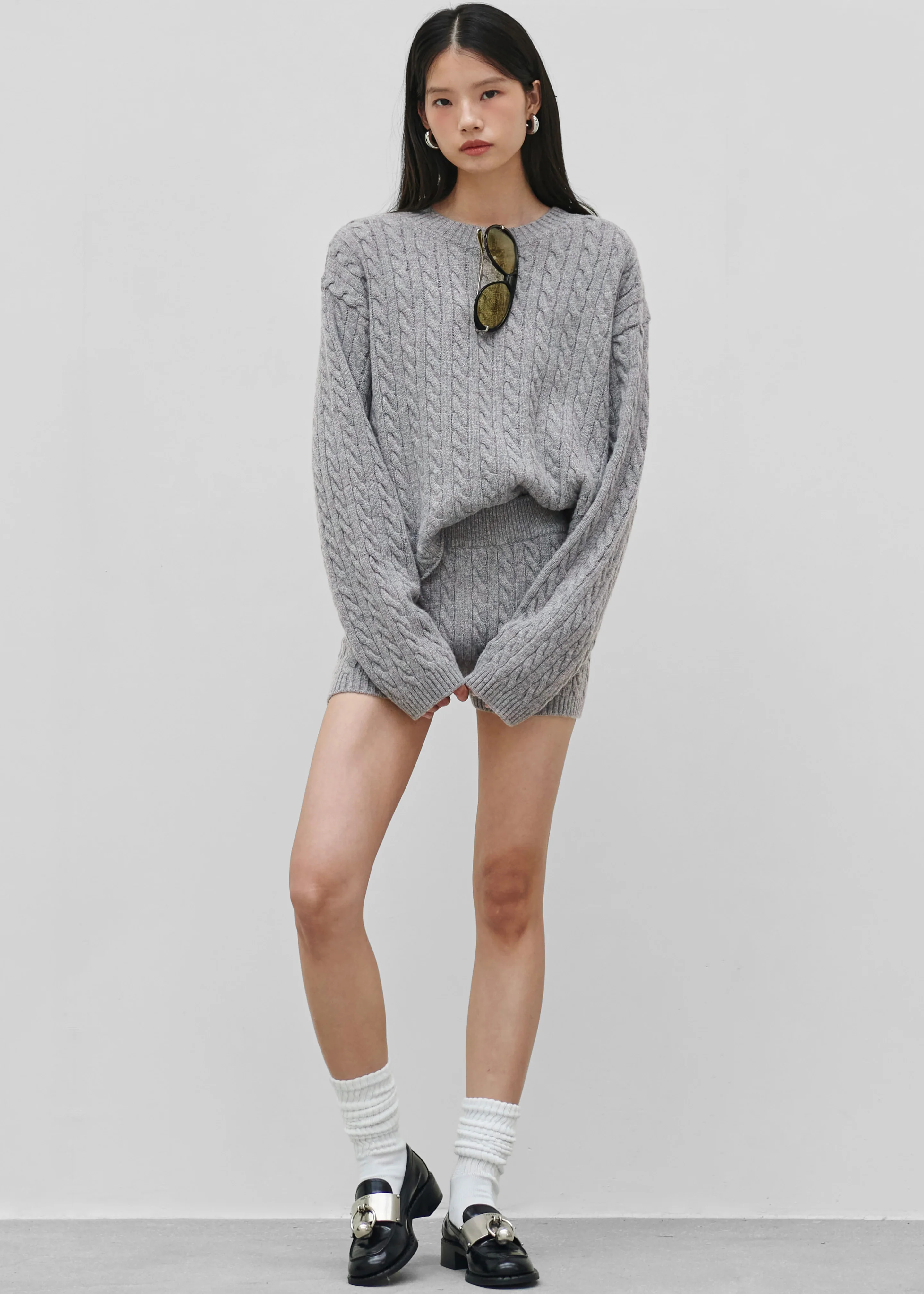 Brisbane Cropped Boxy Sweater - Grey - Image 8