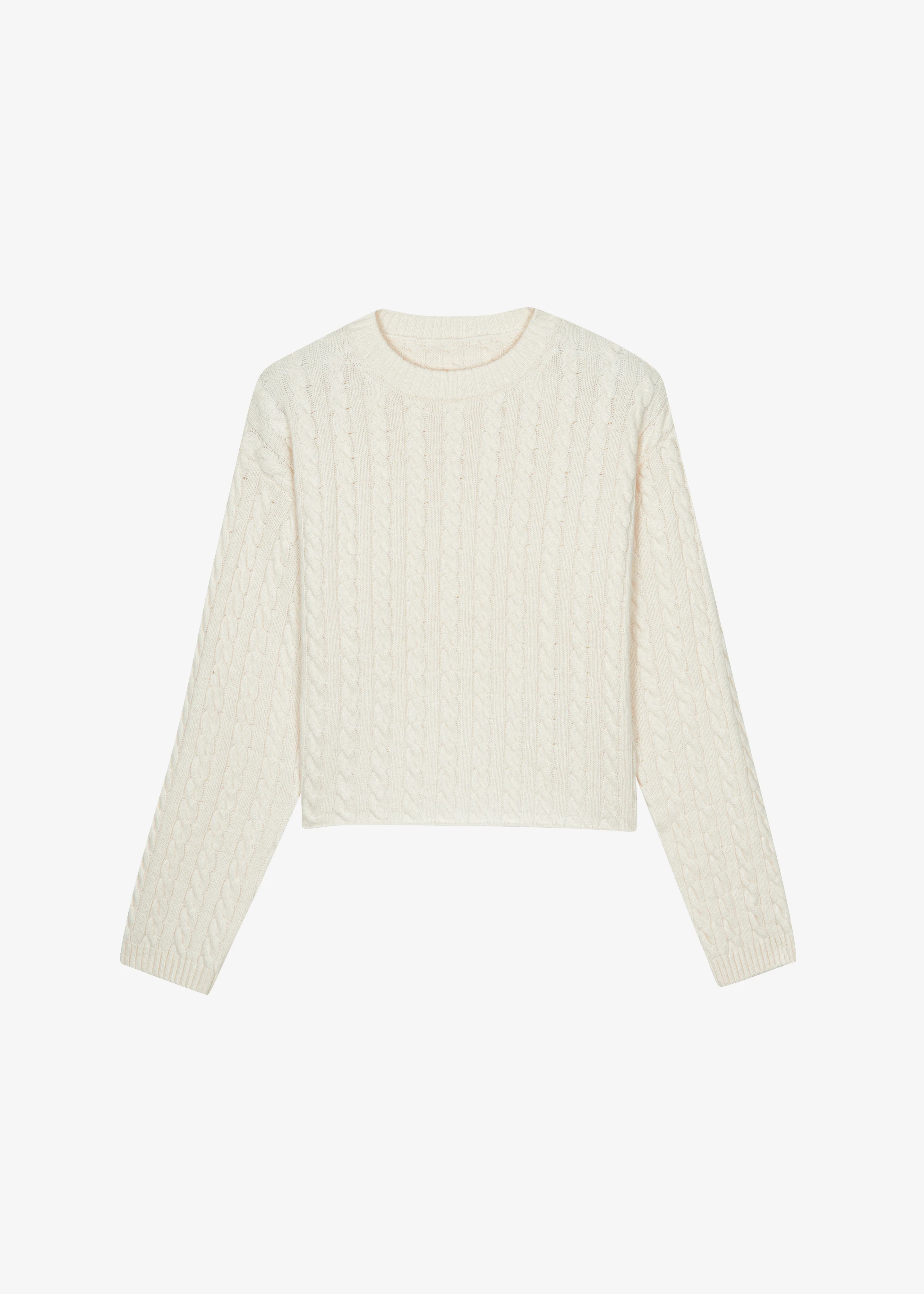 Brisbane Cropped Boxy Sweater - White - Image 6