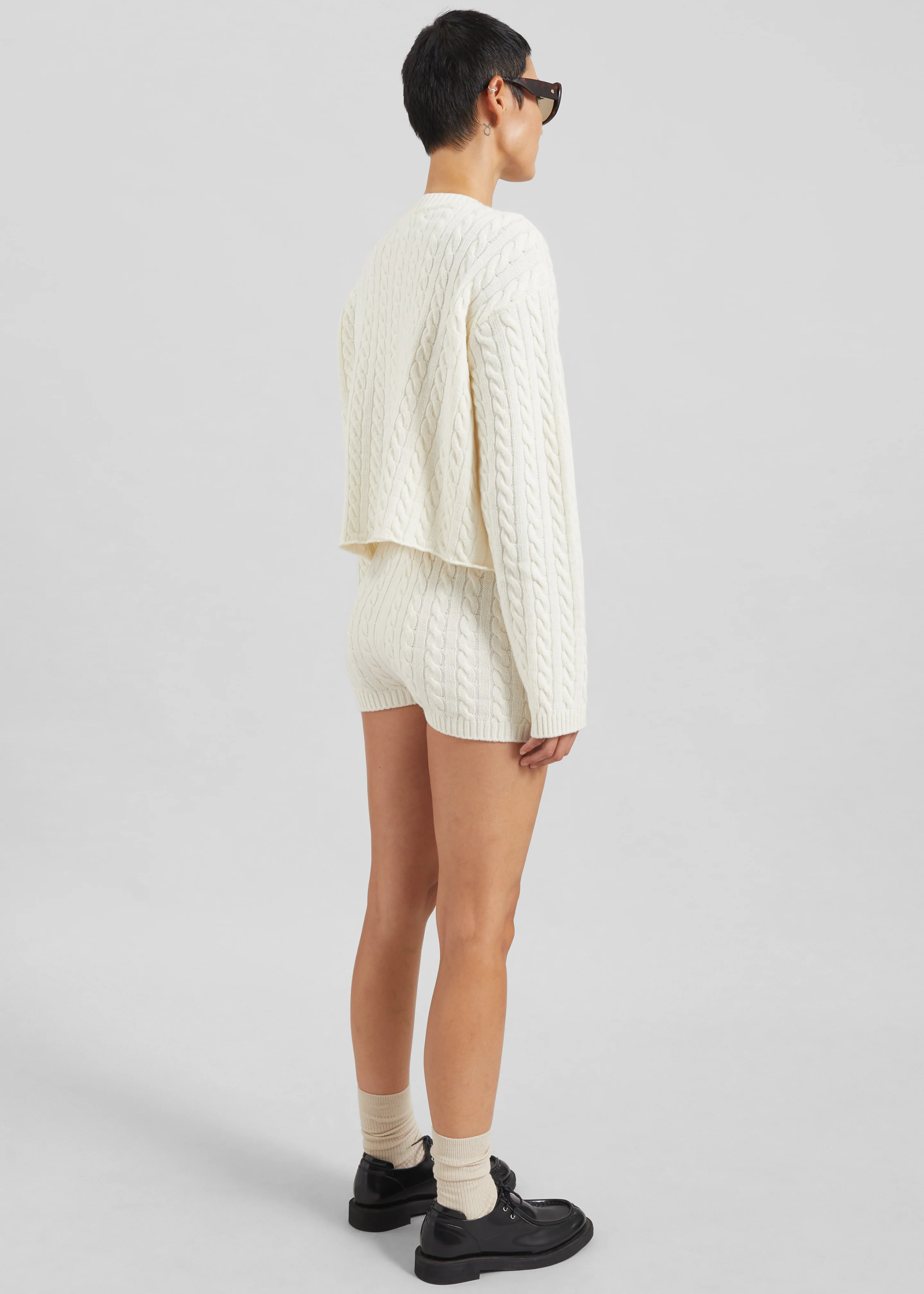 Brisbane Knit Mini Shorts - White - Image 6