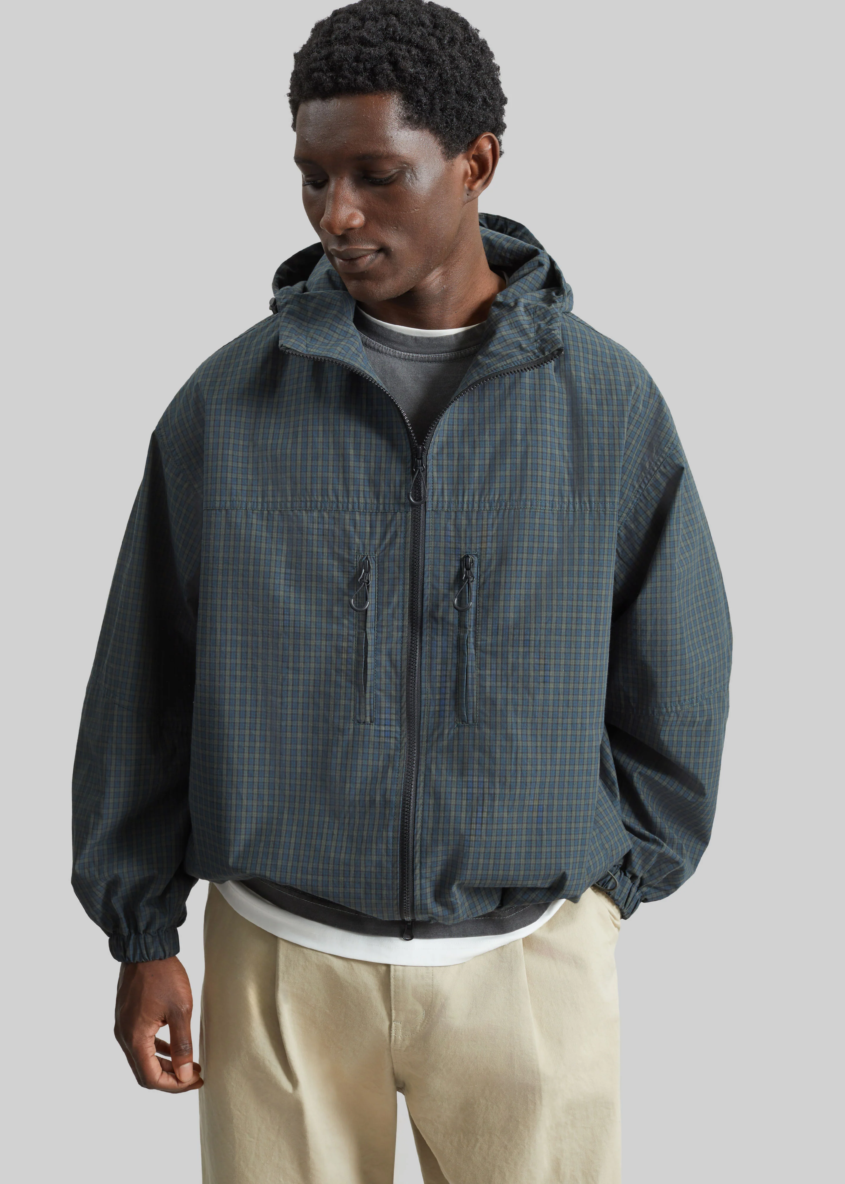 Bristol Windbreaker Jacket - Green Plaid - Image 2