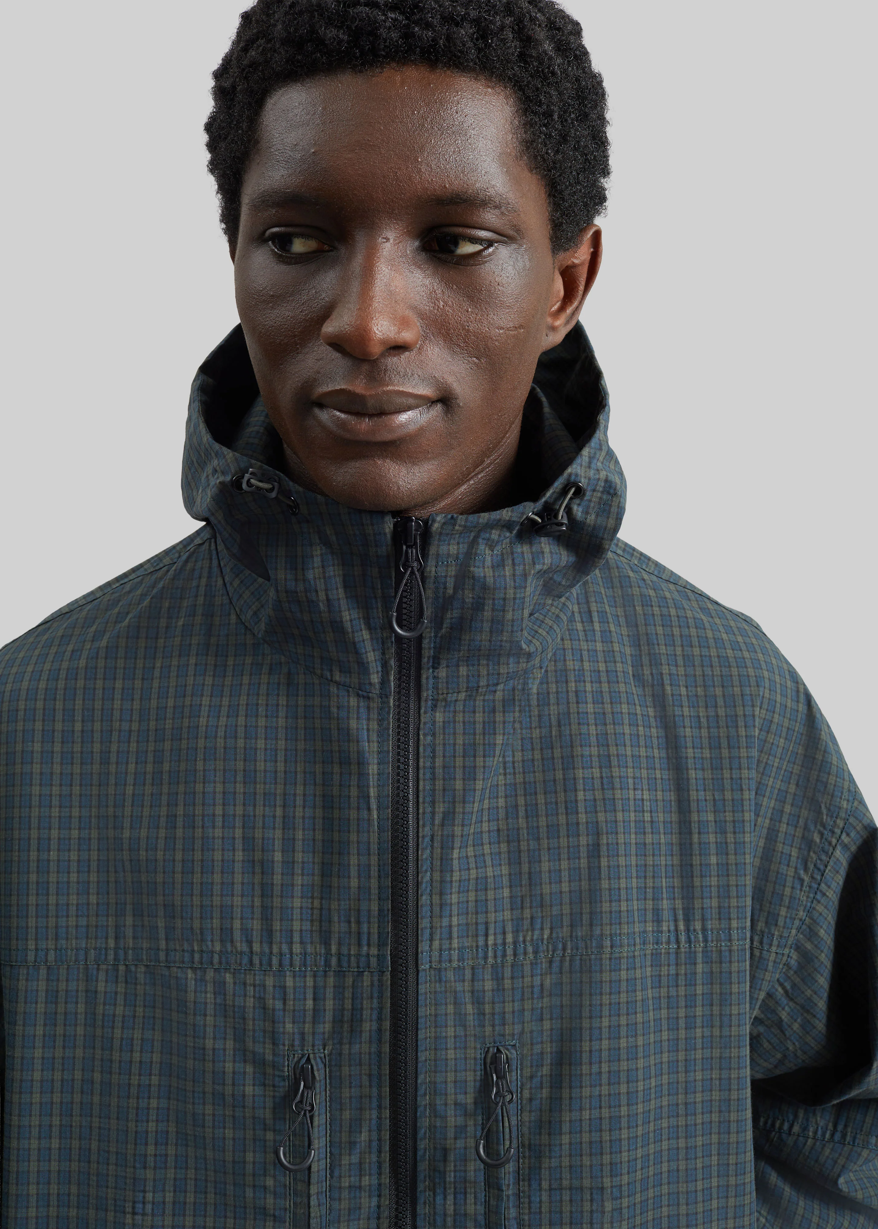 Bristol Windbreaker Jacket - Green Plaid - Image 3