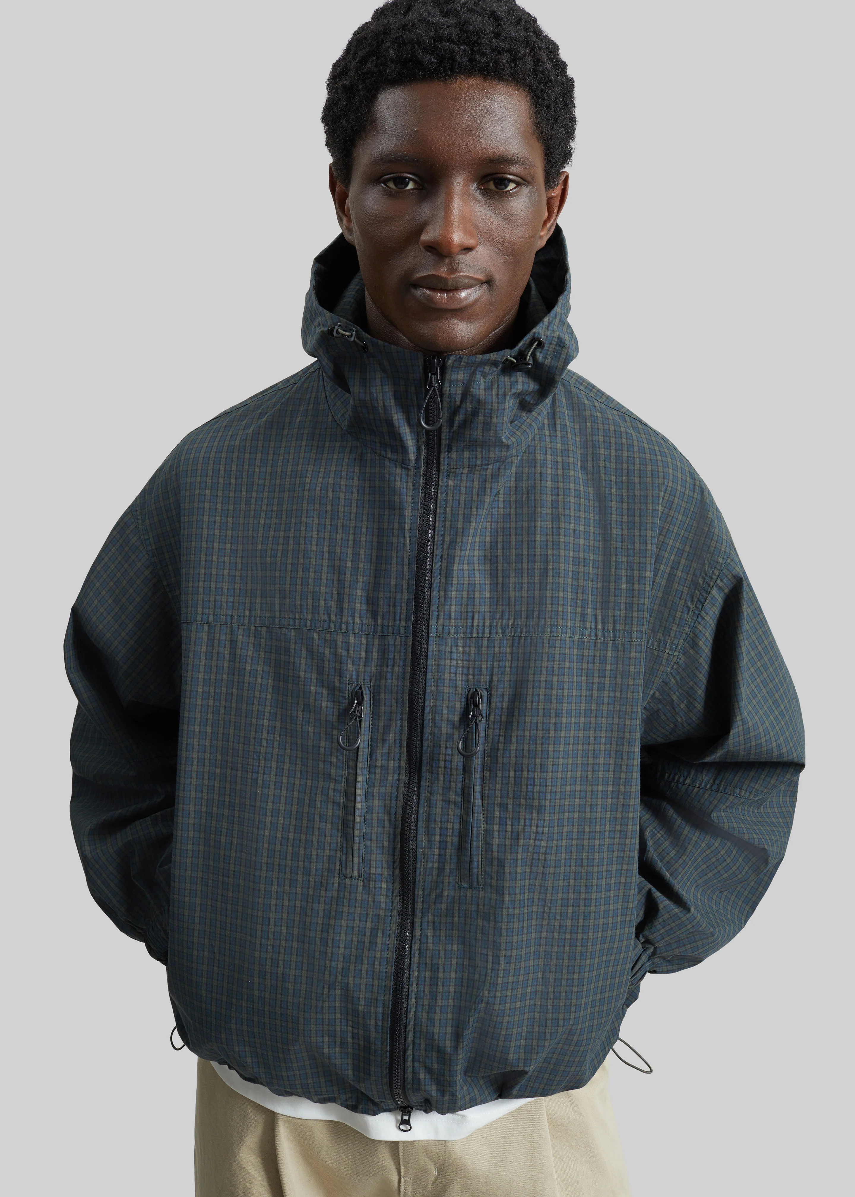 Bristol Windbreaker Jacket - Green Plaid - Image 6