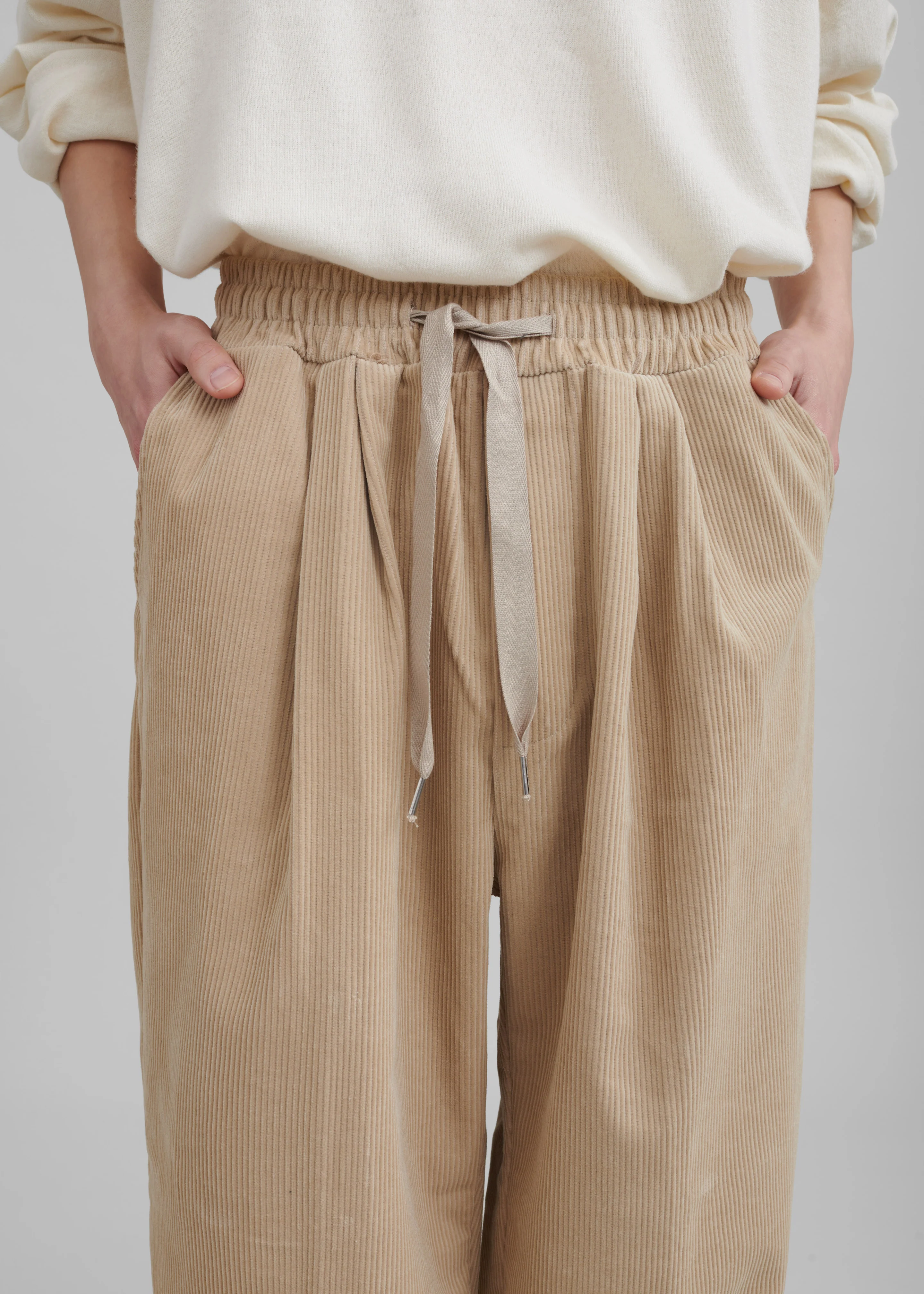 Brixton Corduroy Joggers - Beige - Image 3