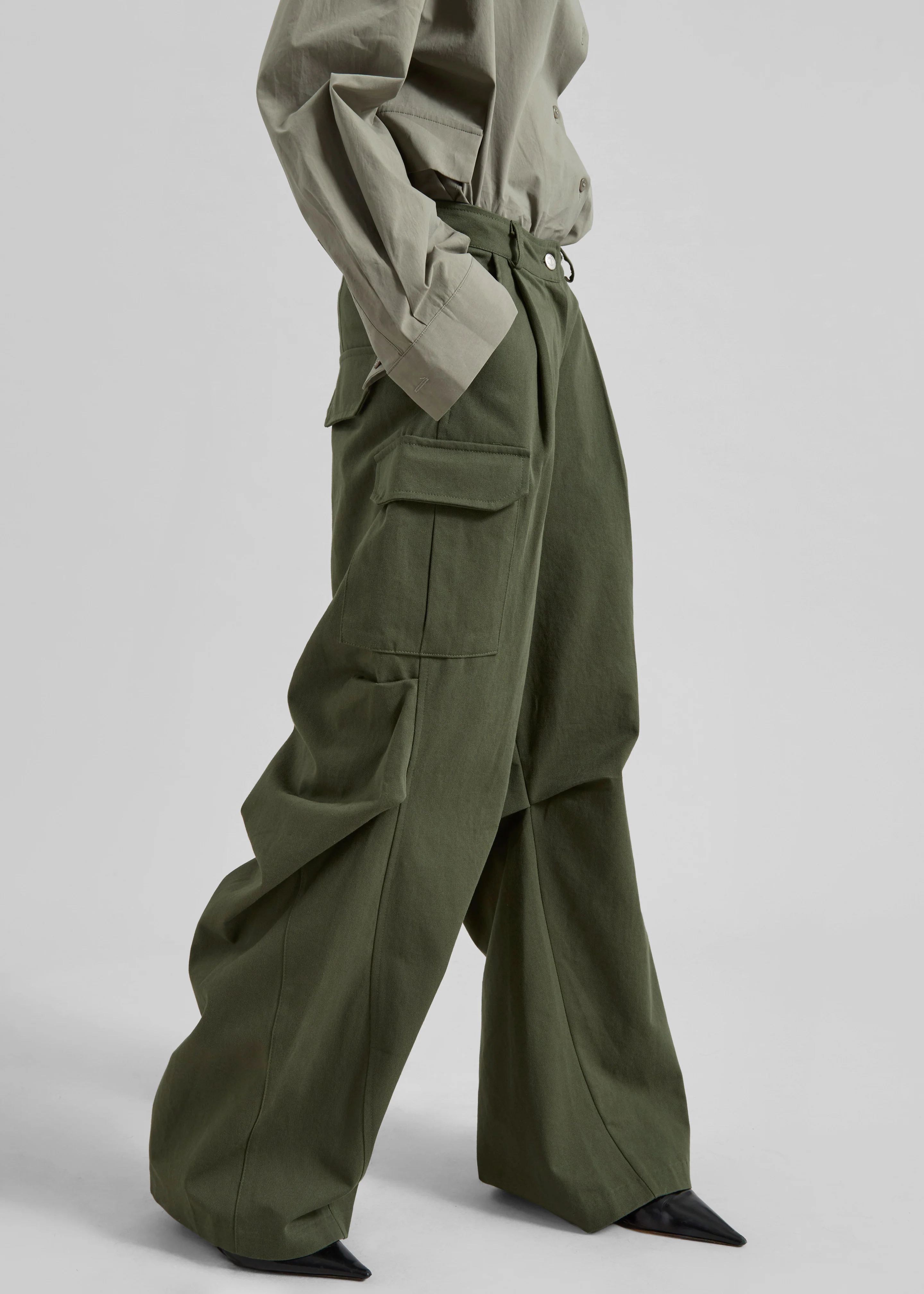 Bronte Cargo Pants - Army Green - Image 2