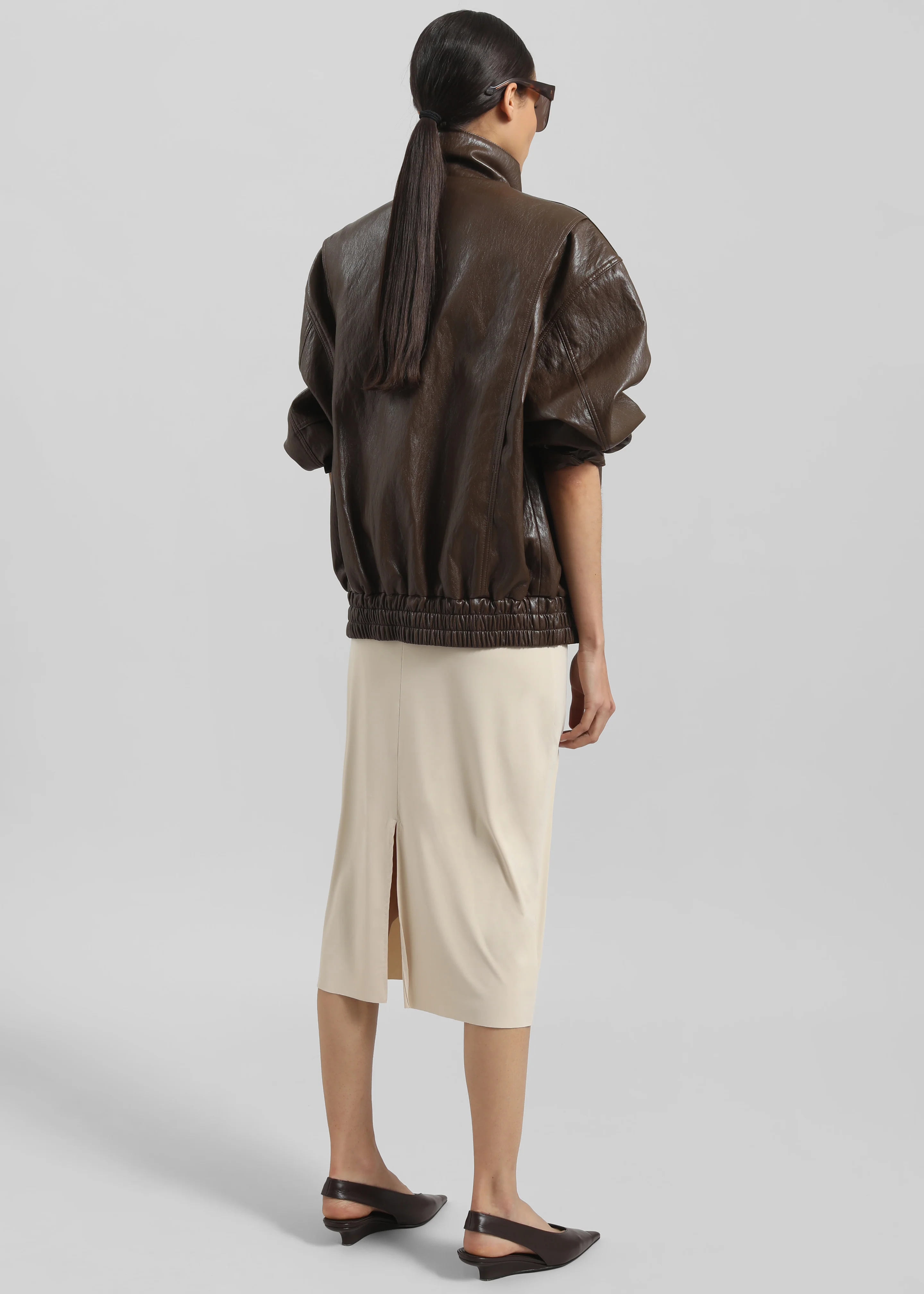 Burland Faux Leather Jacket - Brown - Image 11