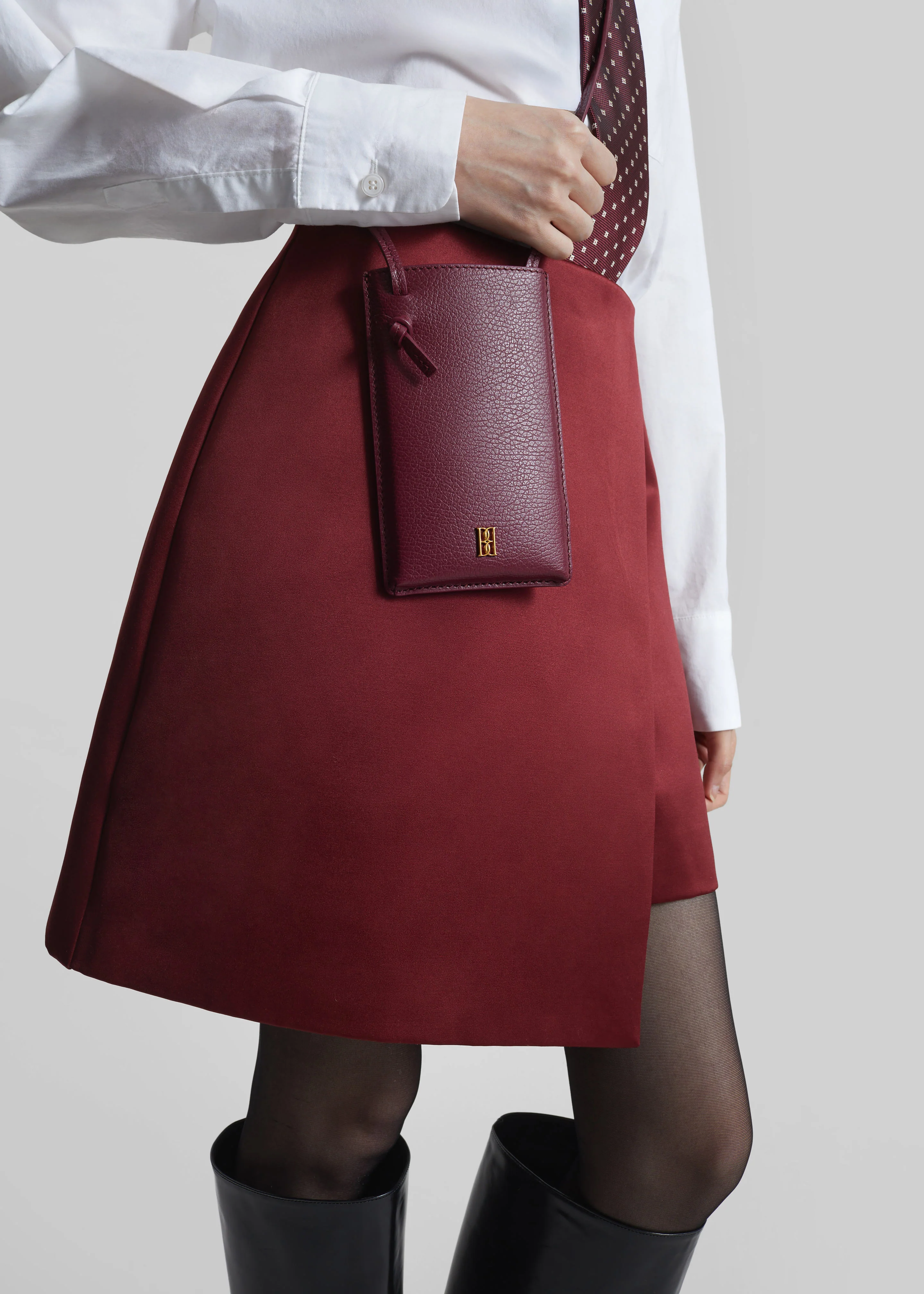 By Malene Birger Aya Phone Leather Pouch - Cabernet - Image 2