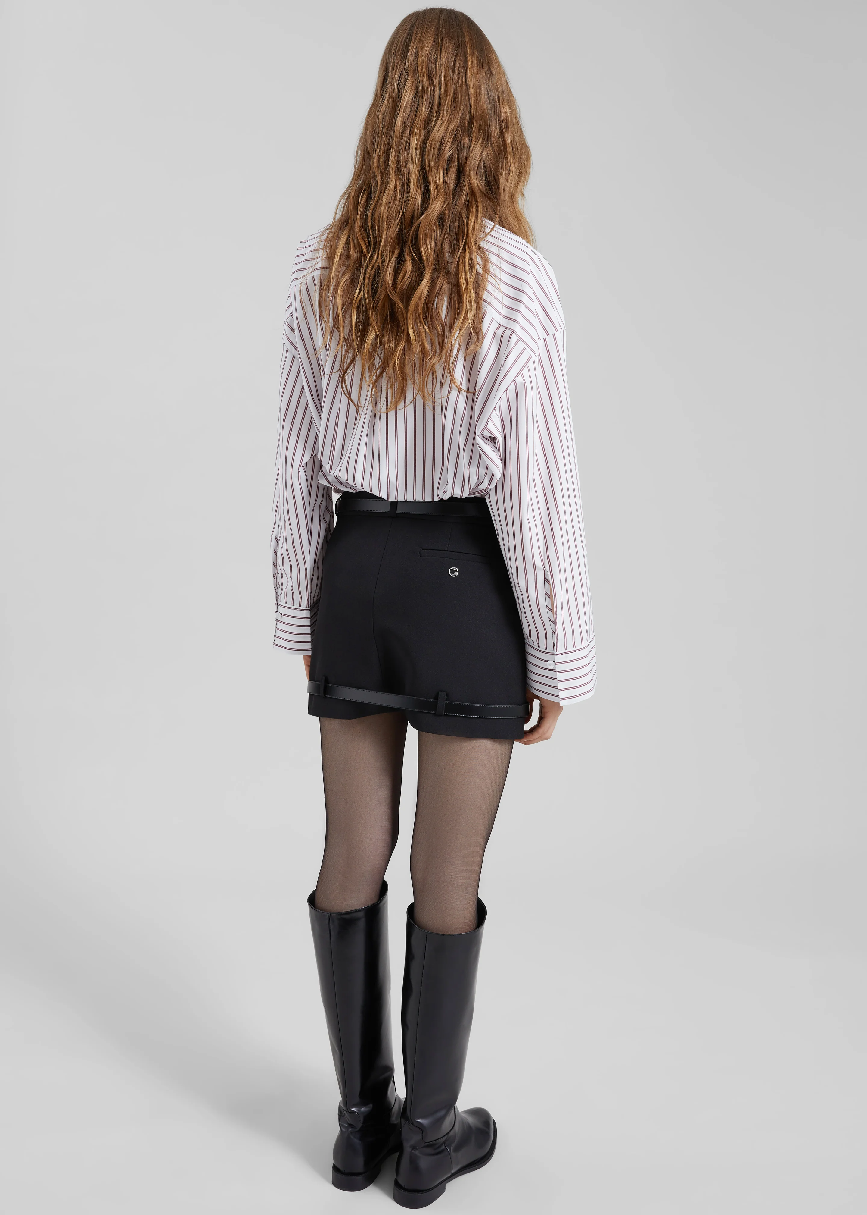 By Malene Birger Derris Cotton Shirt - Cabernet Stripe - Image 5