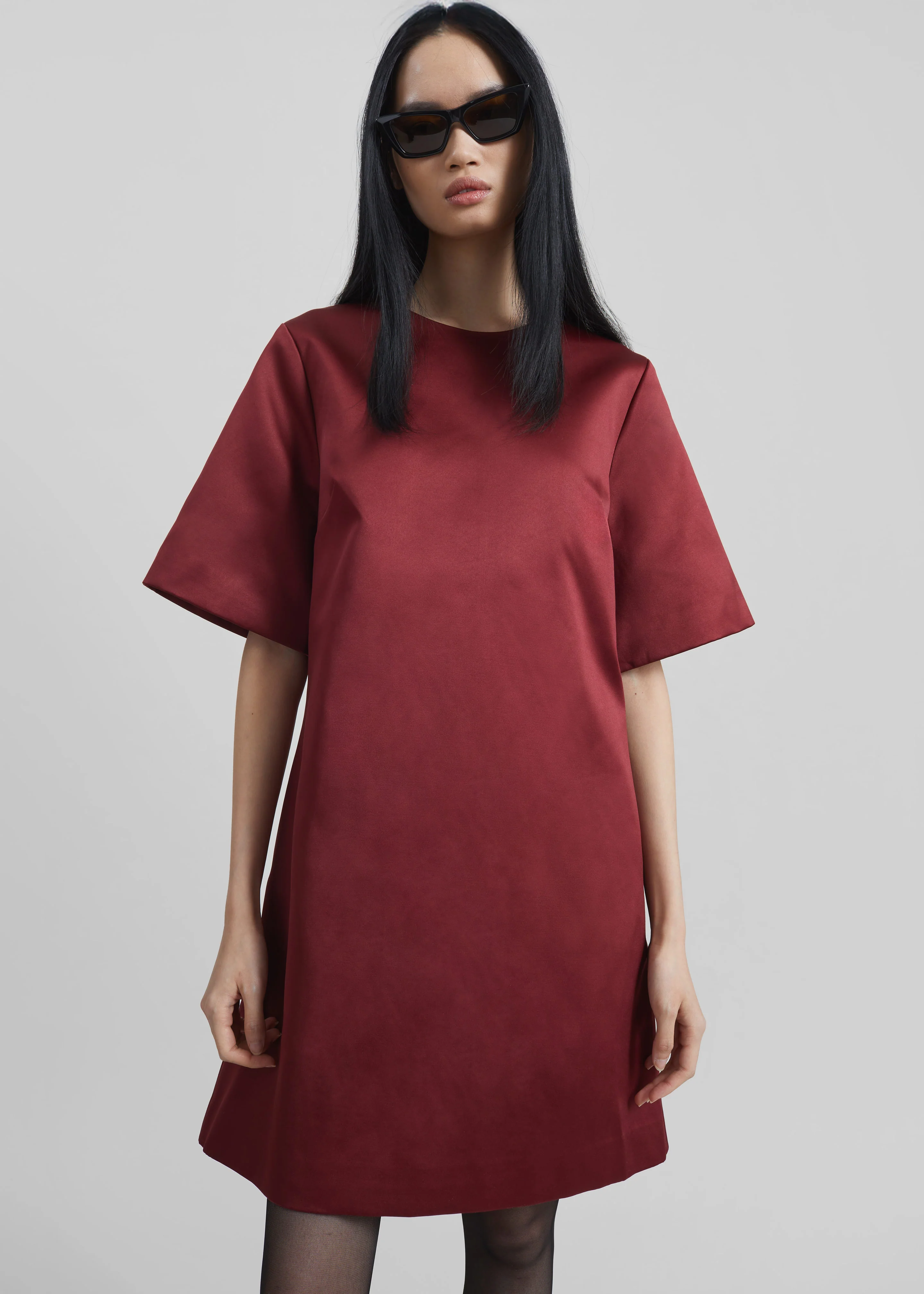 By Malene Birger Harperz Mini Dress - Cabernet - Image 4