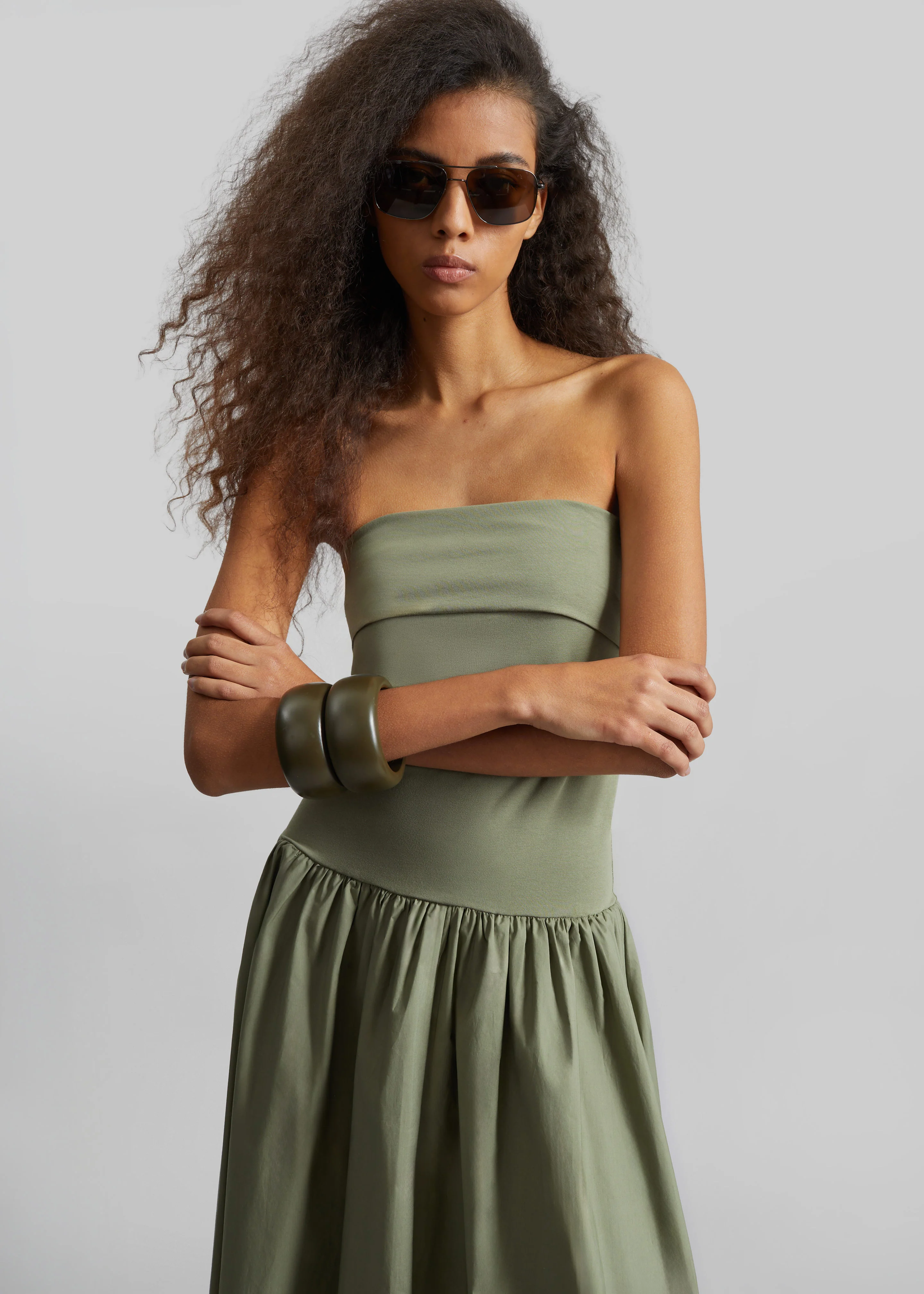 By Malene Birger Marc Cotton Maxi Dress - Deep Lichen Green - Image 2