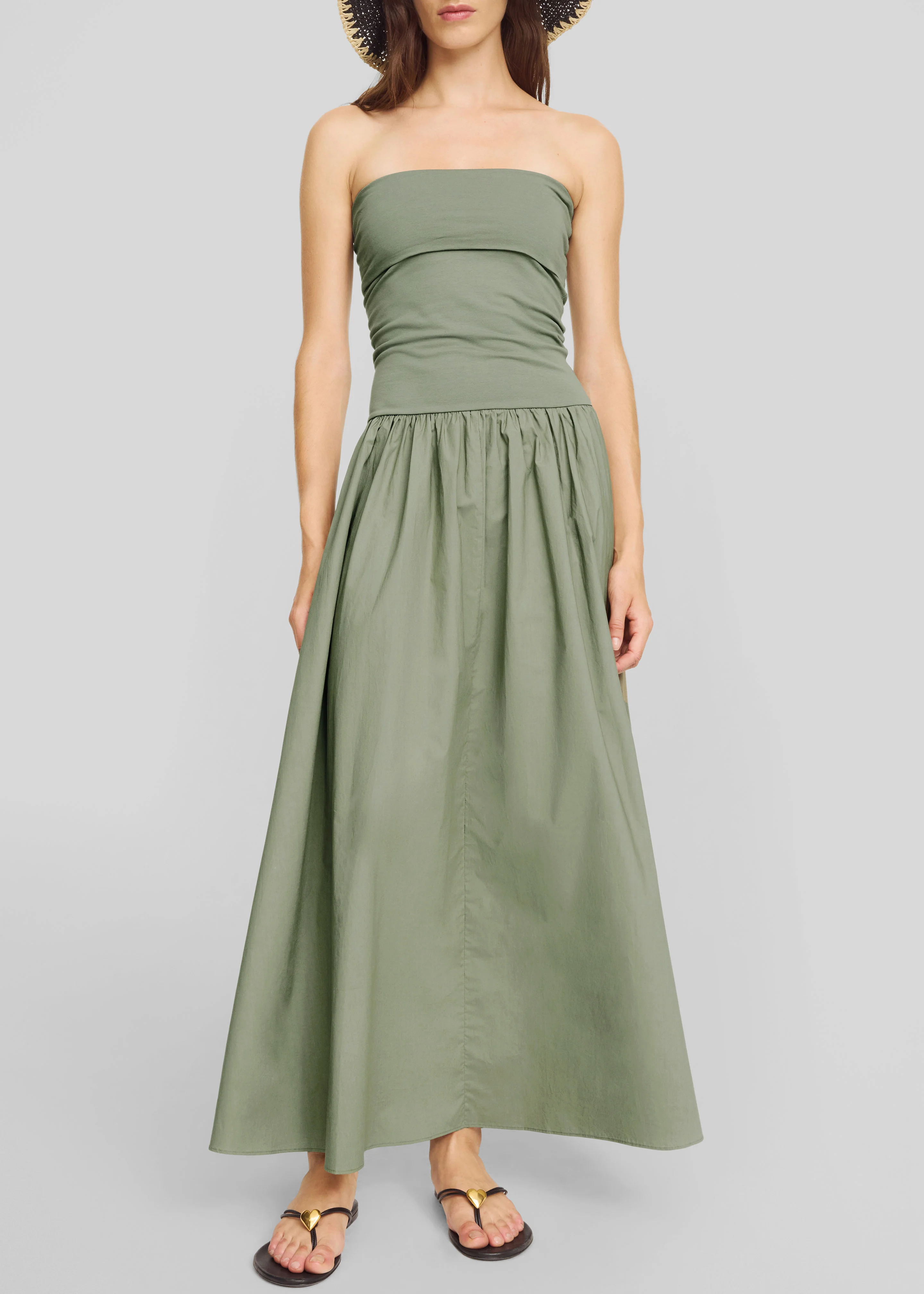 By Malene Birger Marc Cotton Maxi Dress - Deep Lichen Green - Image 5
