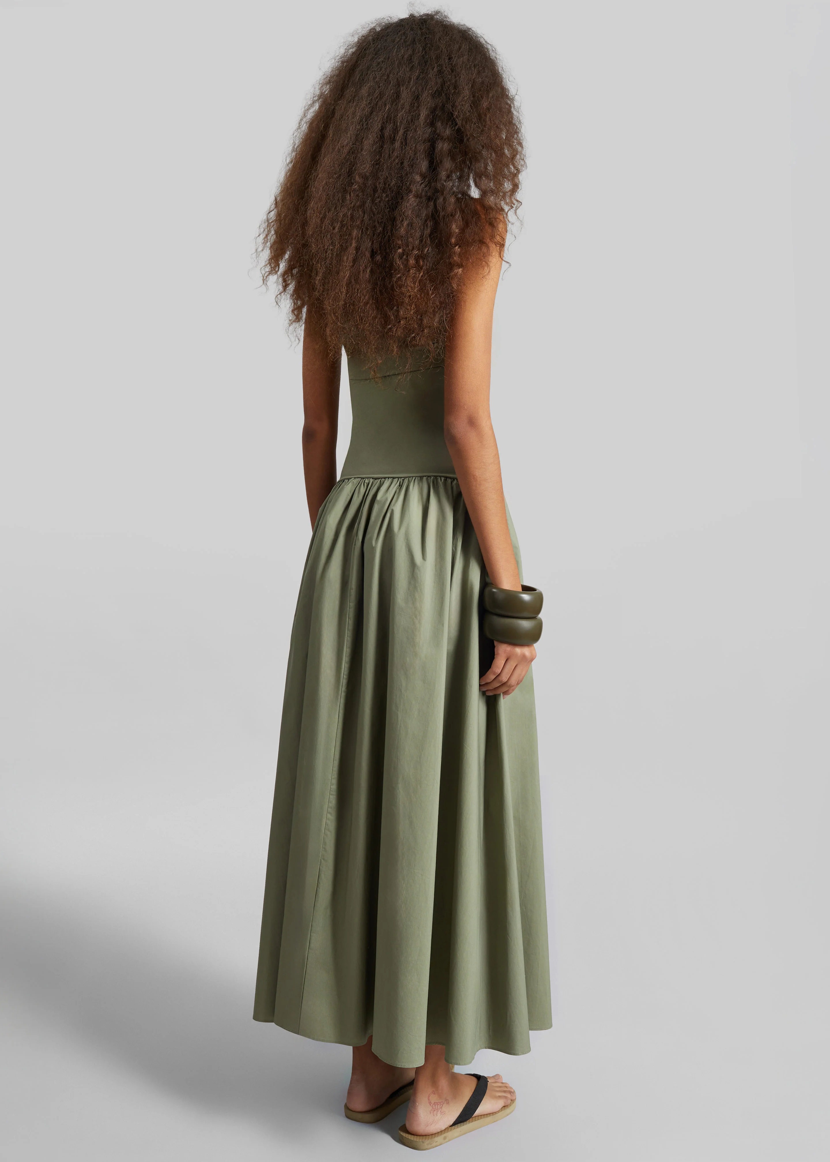 By Malene Birger Marc Cotton Maxi Dress - Deep Lichen Green - Image 6