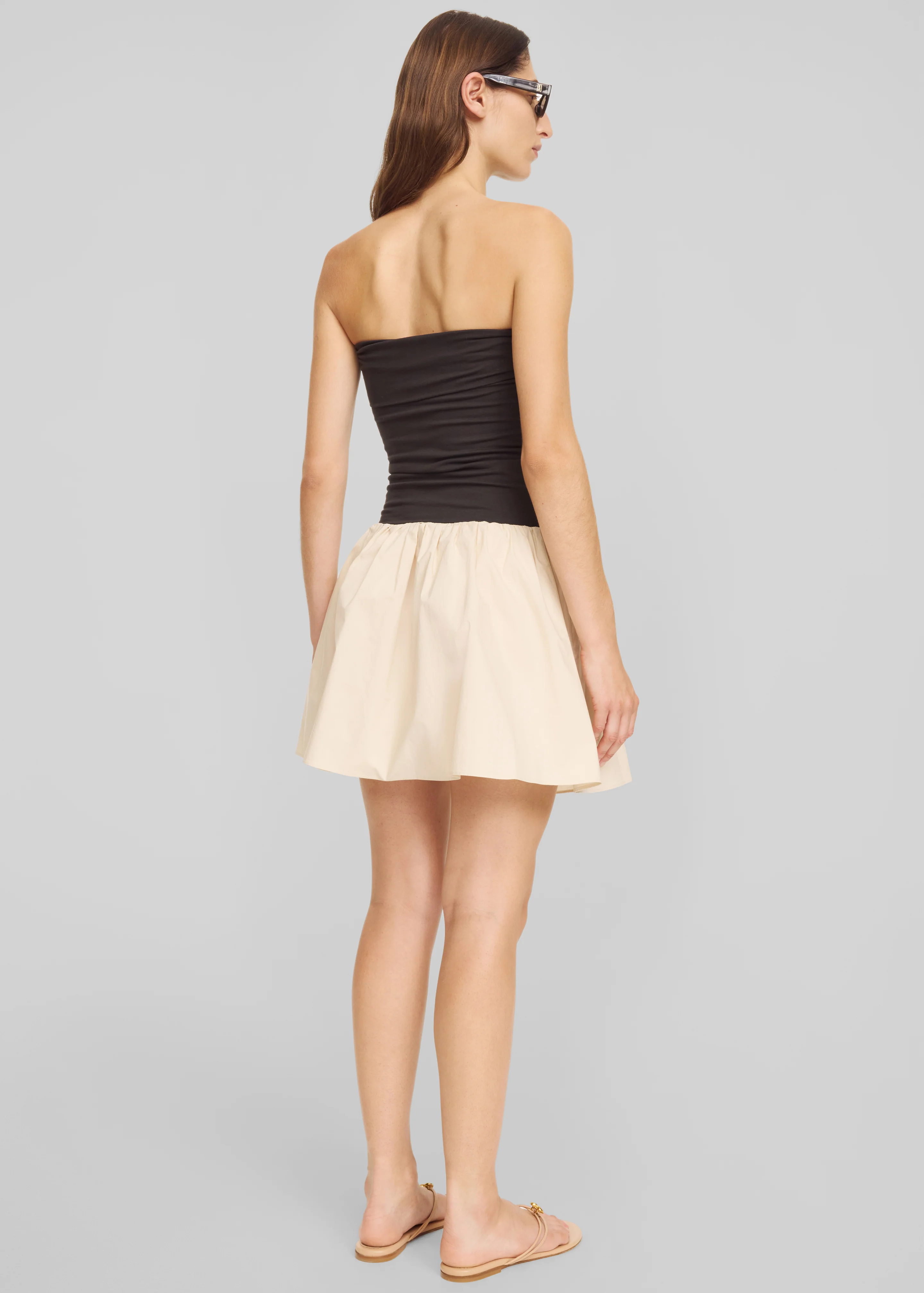 By Malene Birger Marcia Cotton Mini Dress - Oyster Gray - Image 3