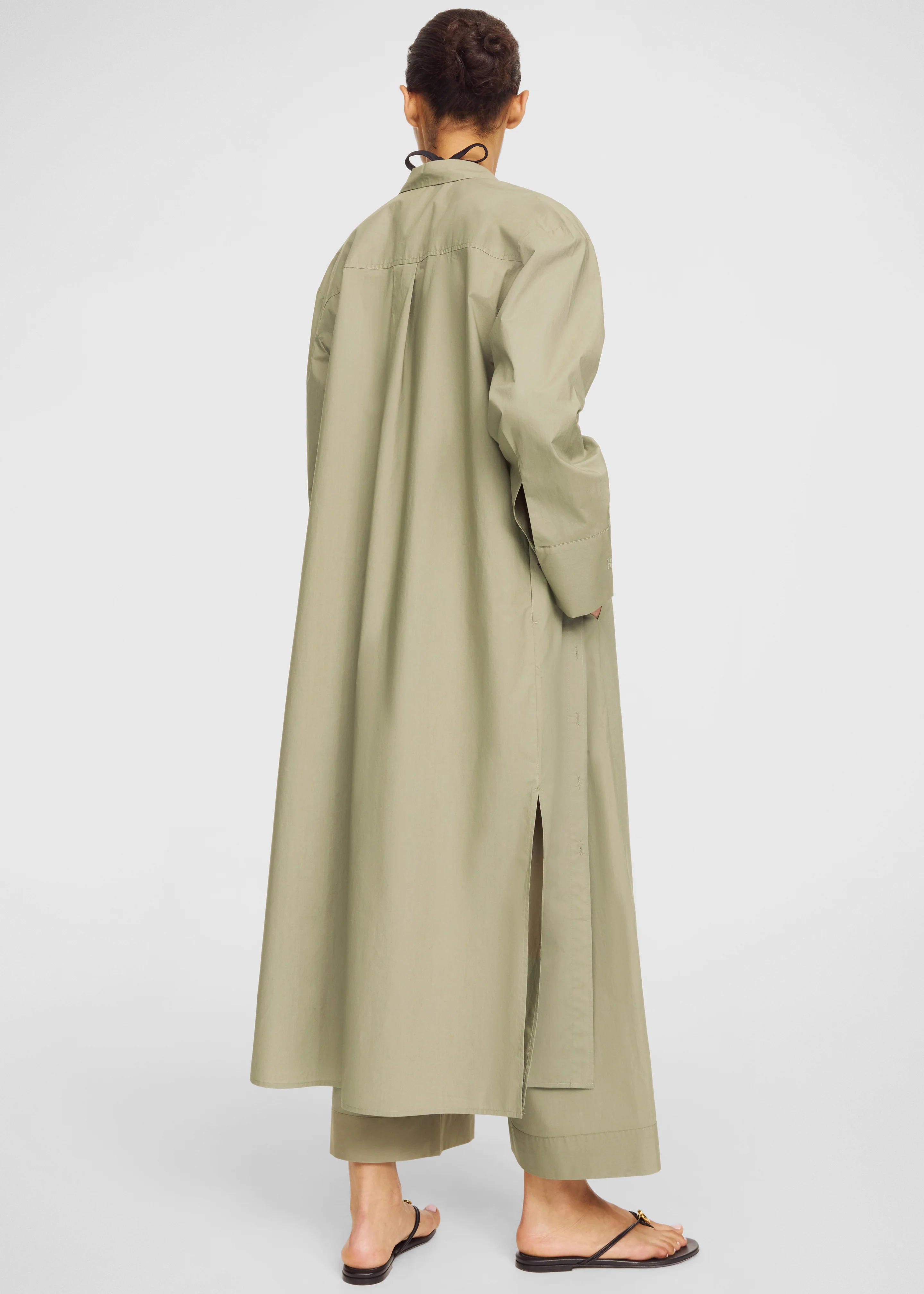 By Malene Birger Perroti Cotton Maxi Dress - Deep Lichen Green - Image 2