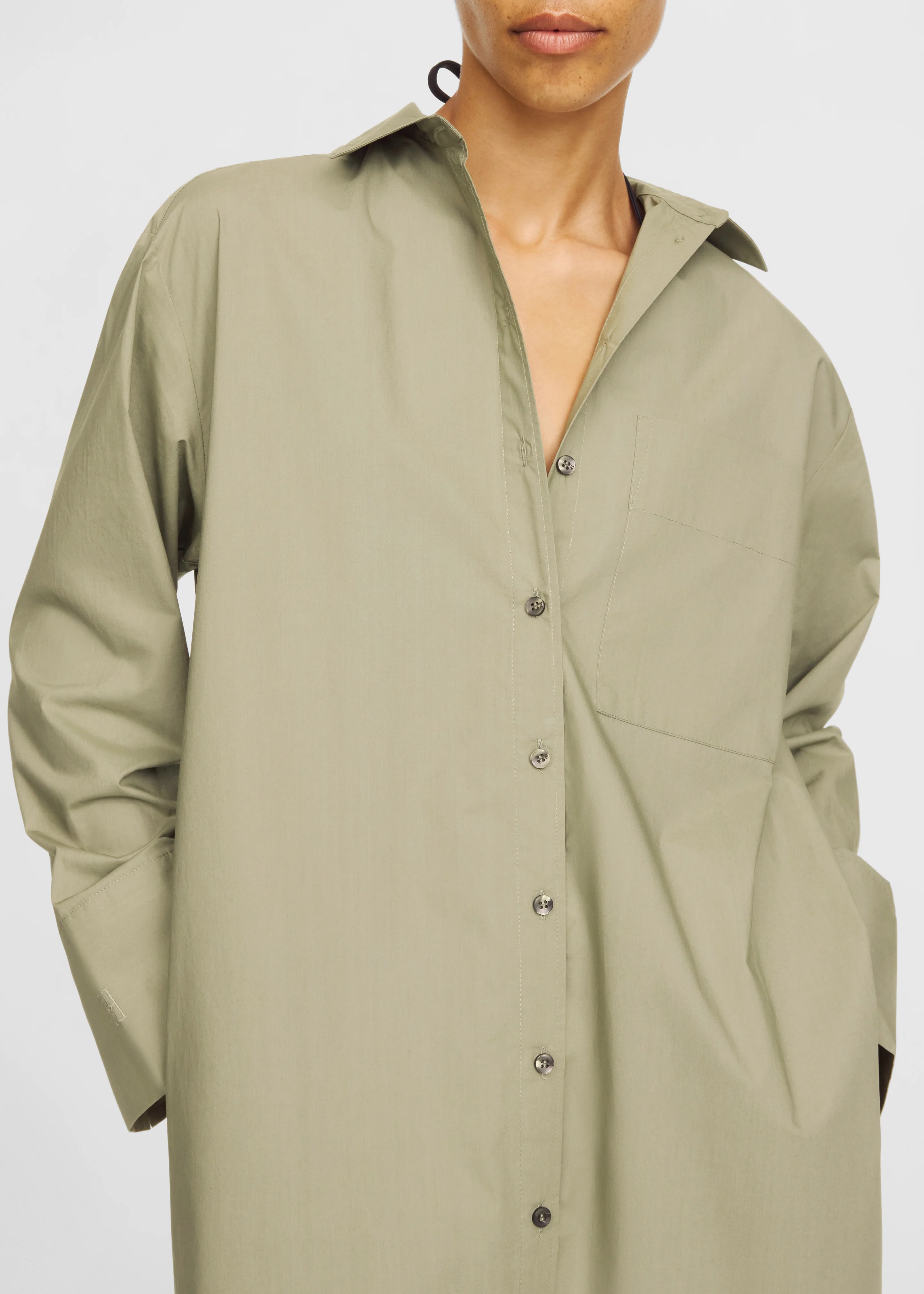 By Malene Birger Perroti Cotton Maxi Dress - Deep Lichen Green - Image 3