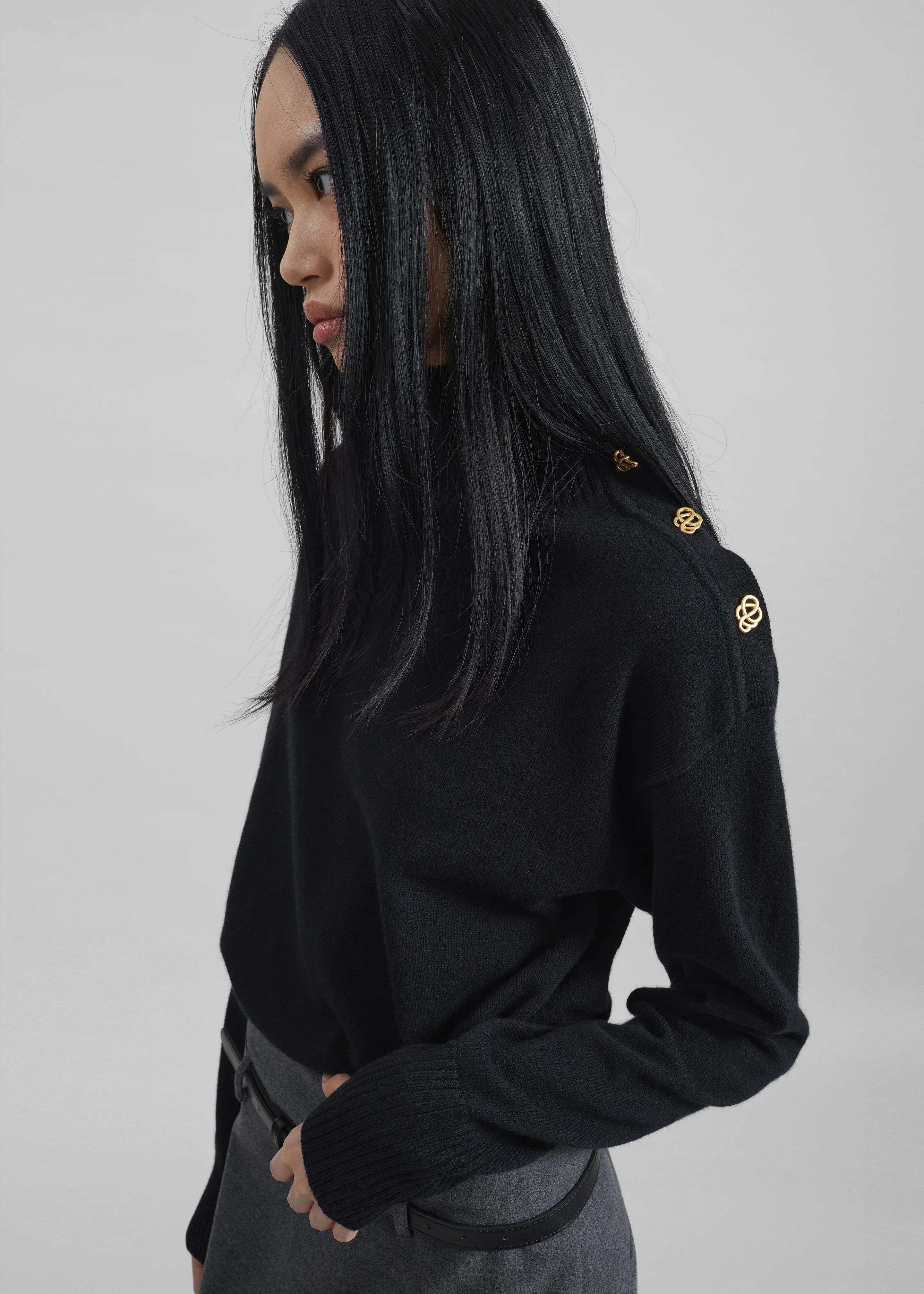 By Malene Birger Vanille Wool Sweater - Black - Image 3