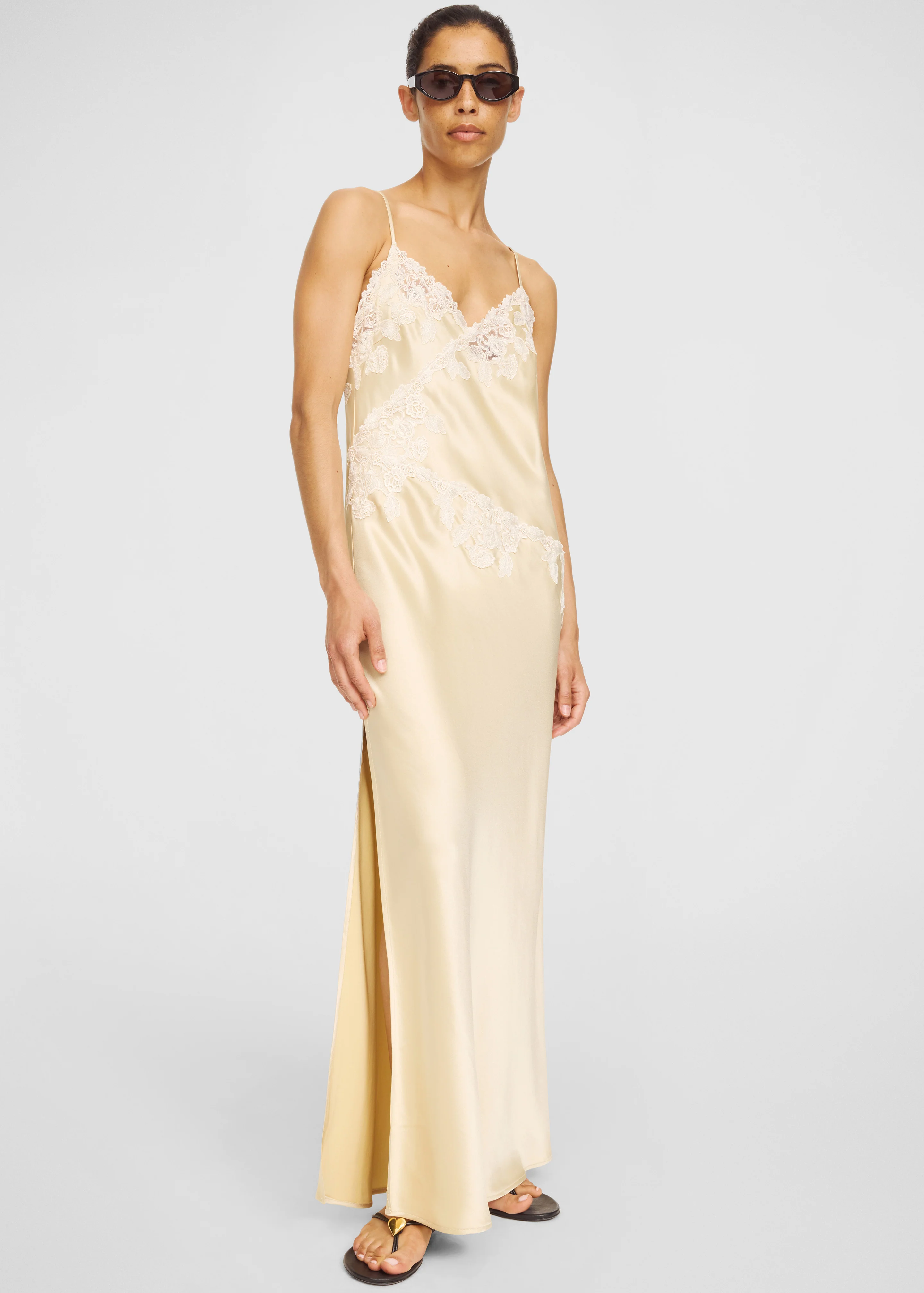 By Malene Birger Vera Satin Maxi Dress - Vanilla Cream - Image 3