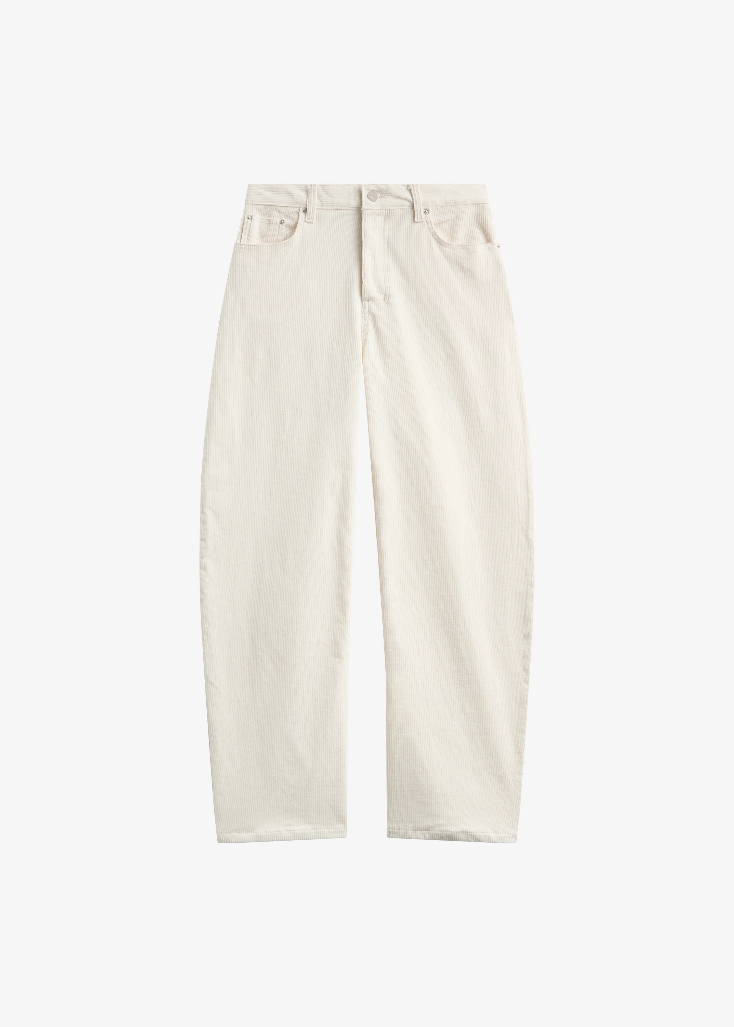 Caistor Corduroy Barrel Leg Pants - Ivory - Image 8