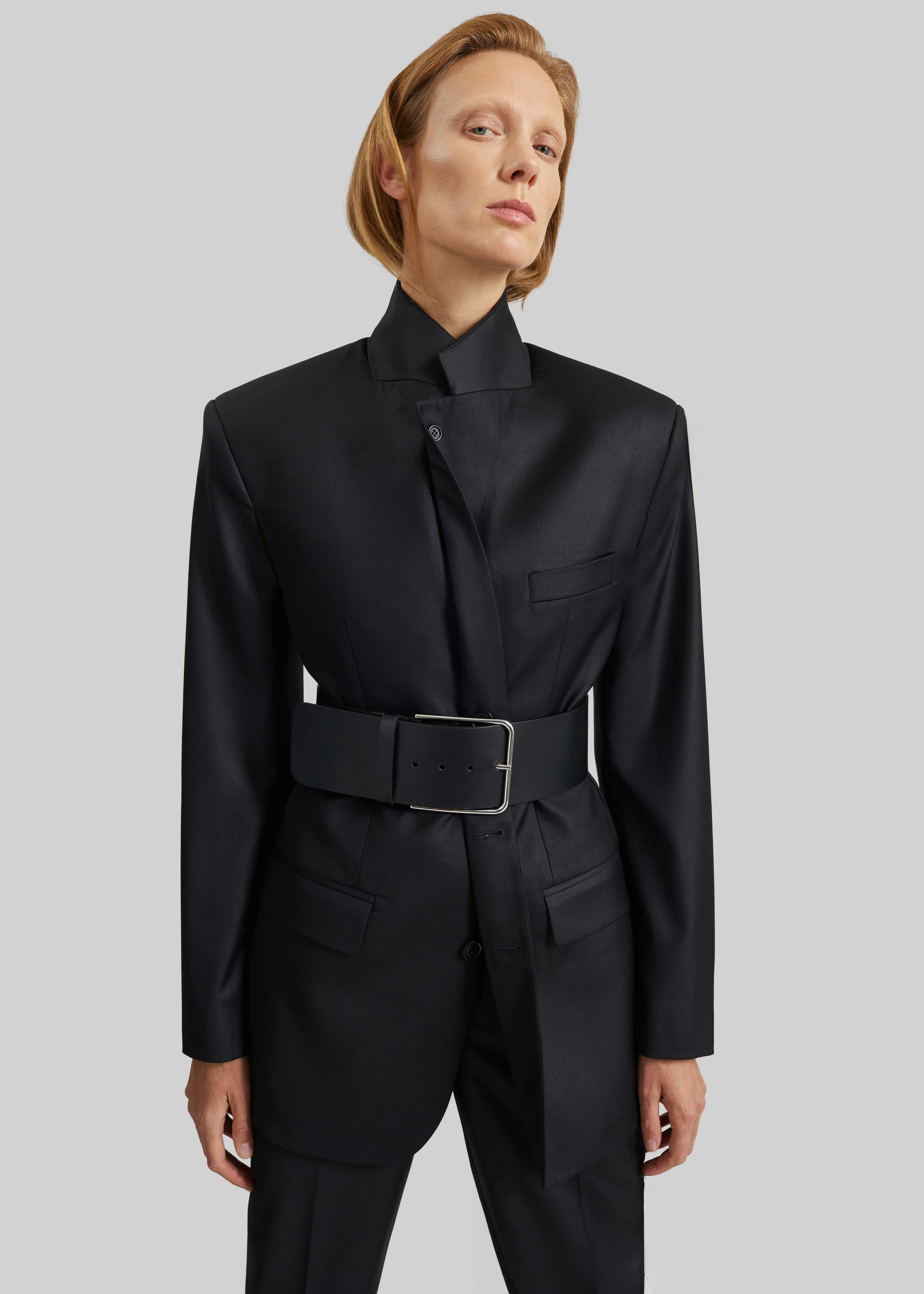 Calan Leather Wide Belt - Black - Image 2