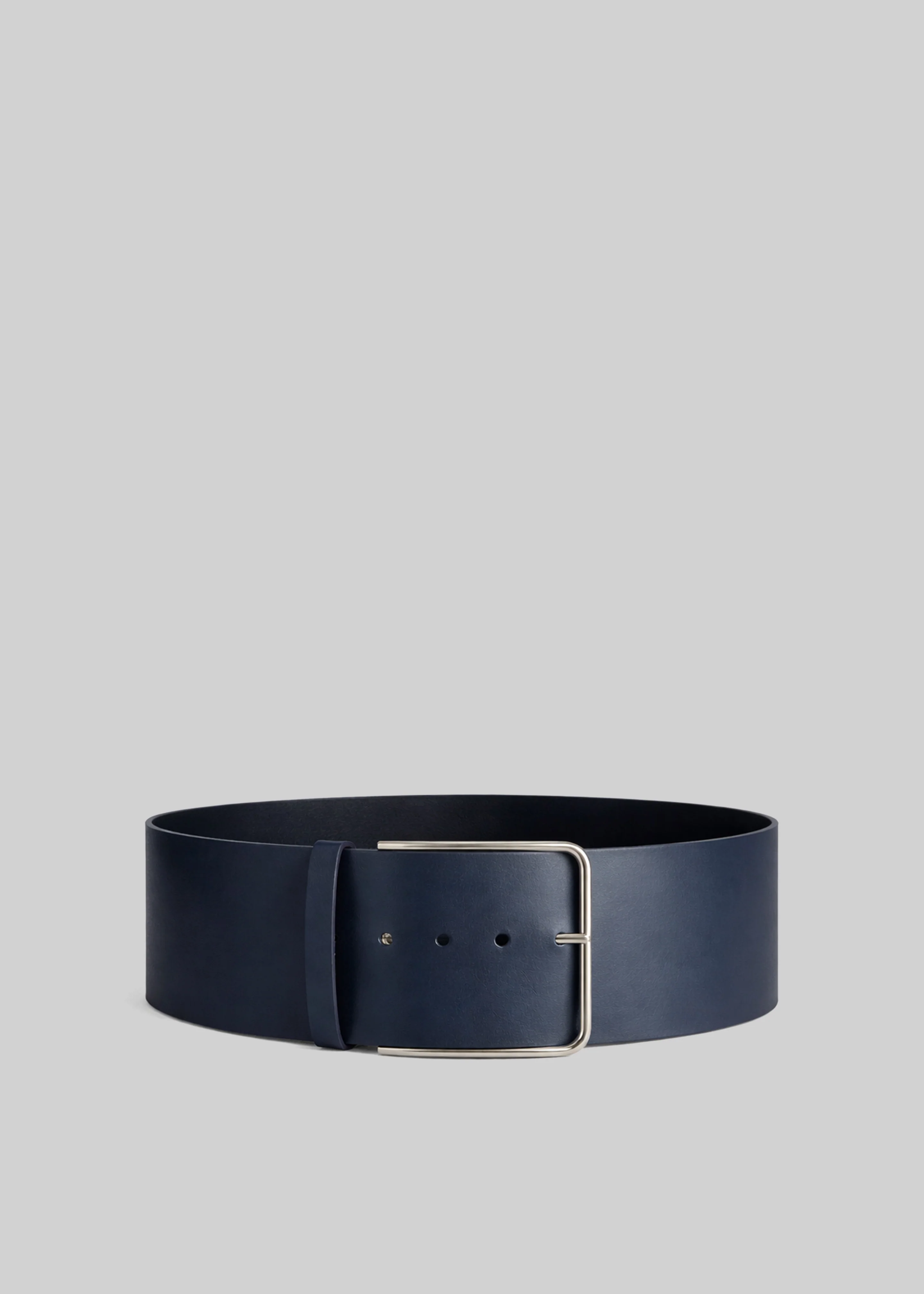 Calan Leather Wide Belt - Navy - Image 5
