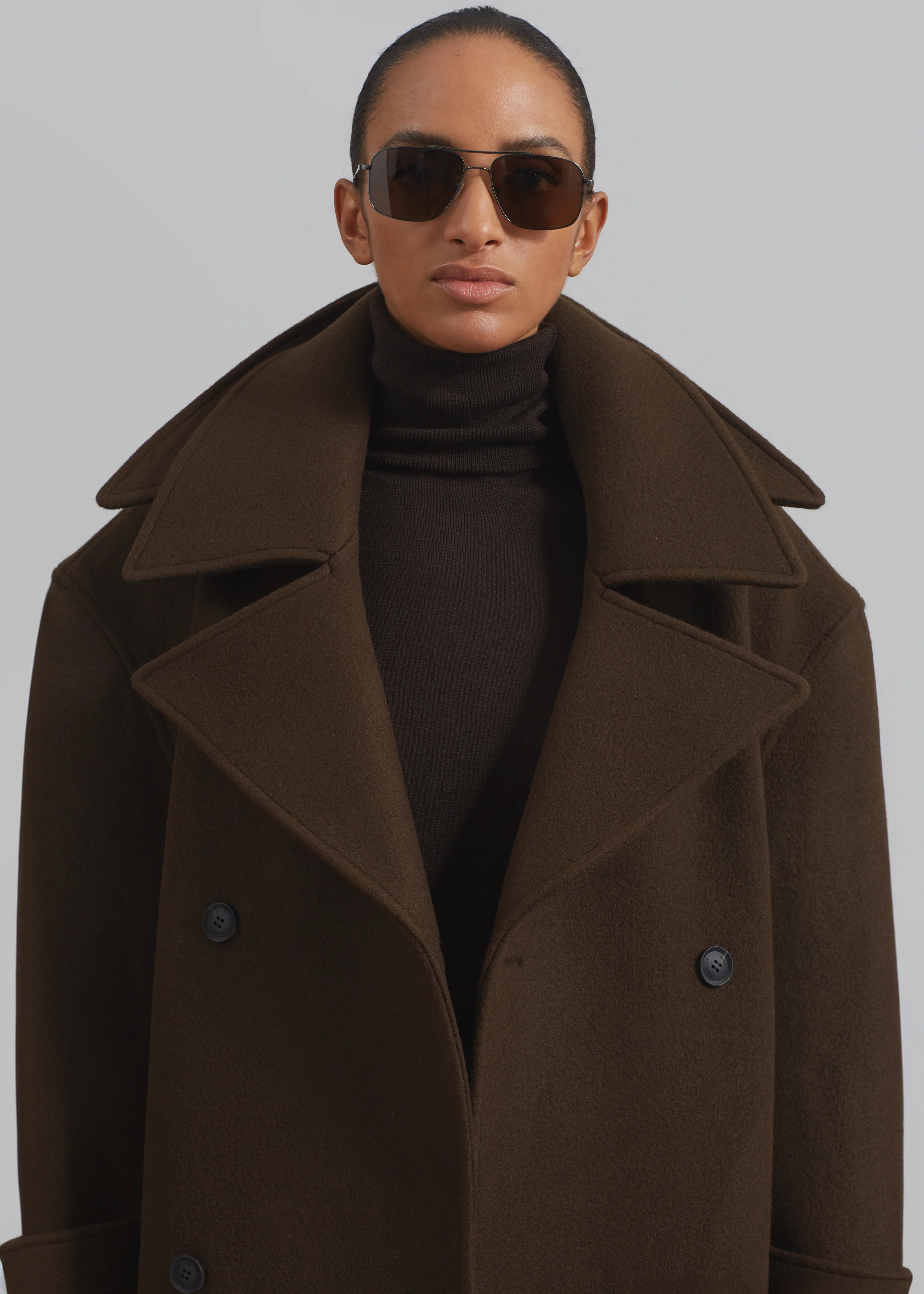 Calbourne Oversized Wool Coat - Brown - Image 4