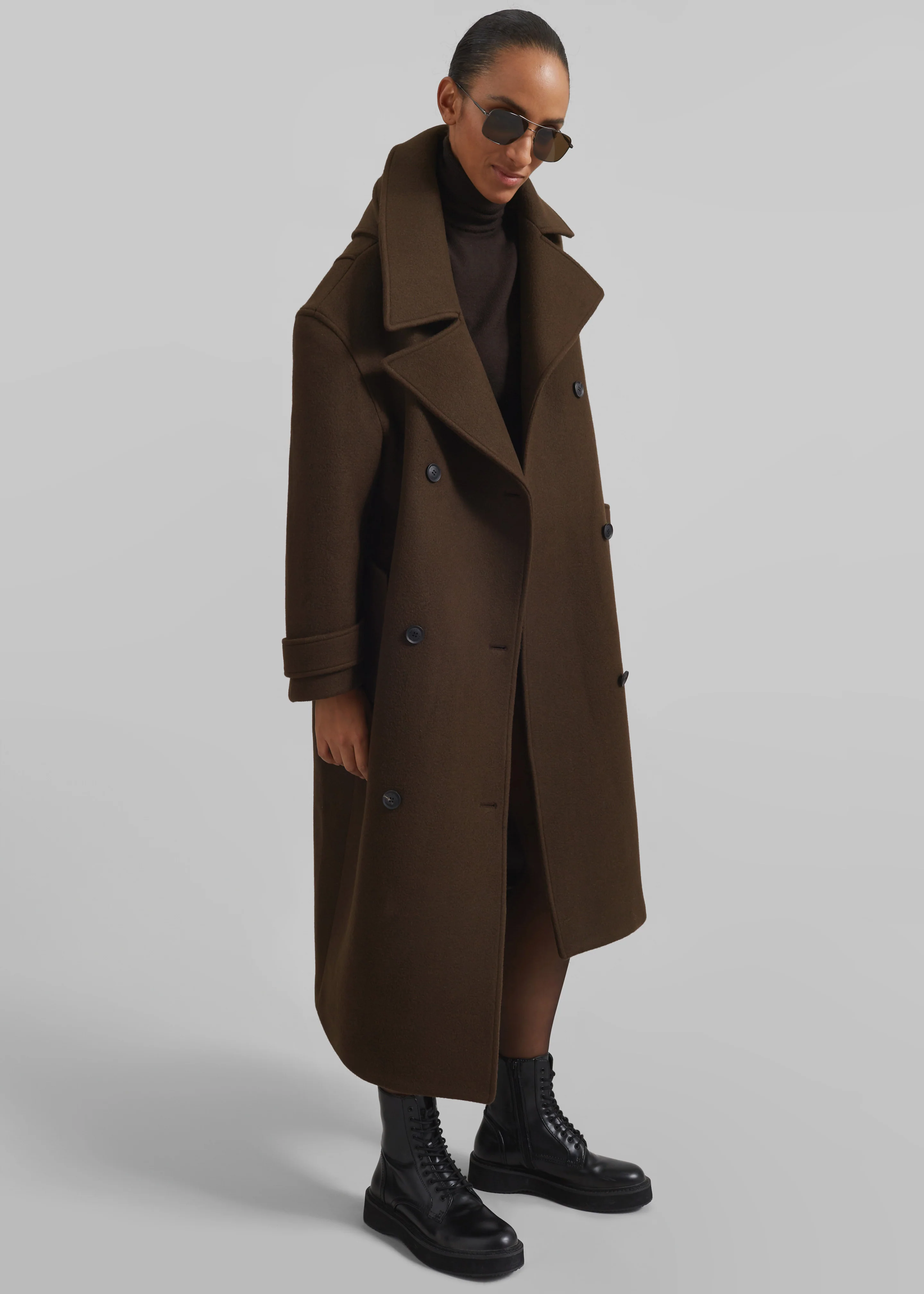 Calbourne Oversized Wool Coat - Brown - Image 5