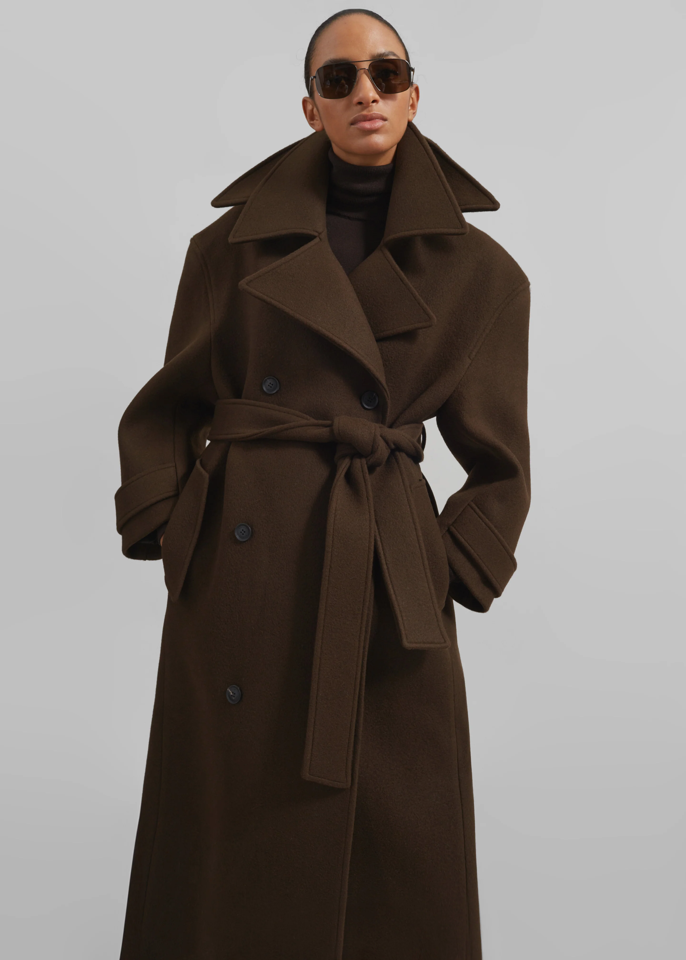 Calbourne Oversized Wool Coat - Brown - Image 7