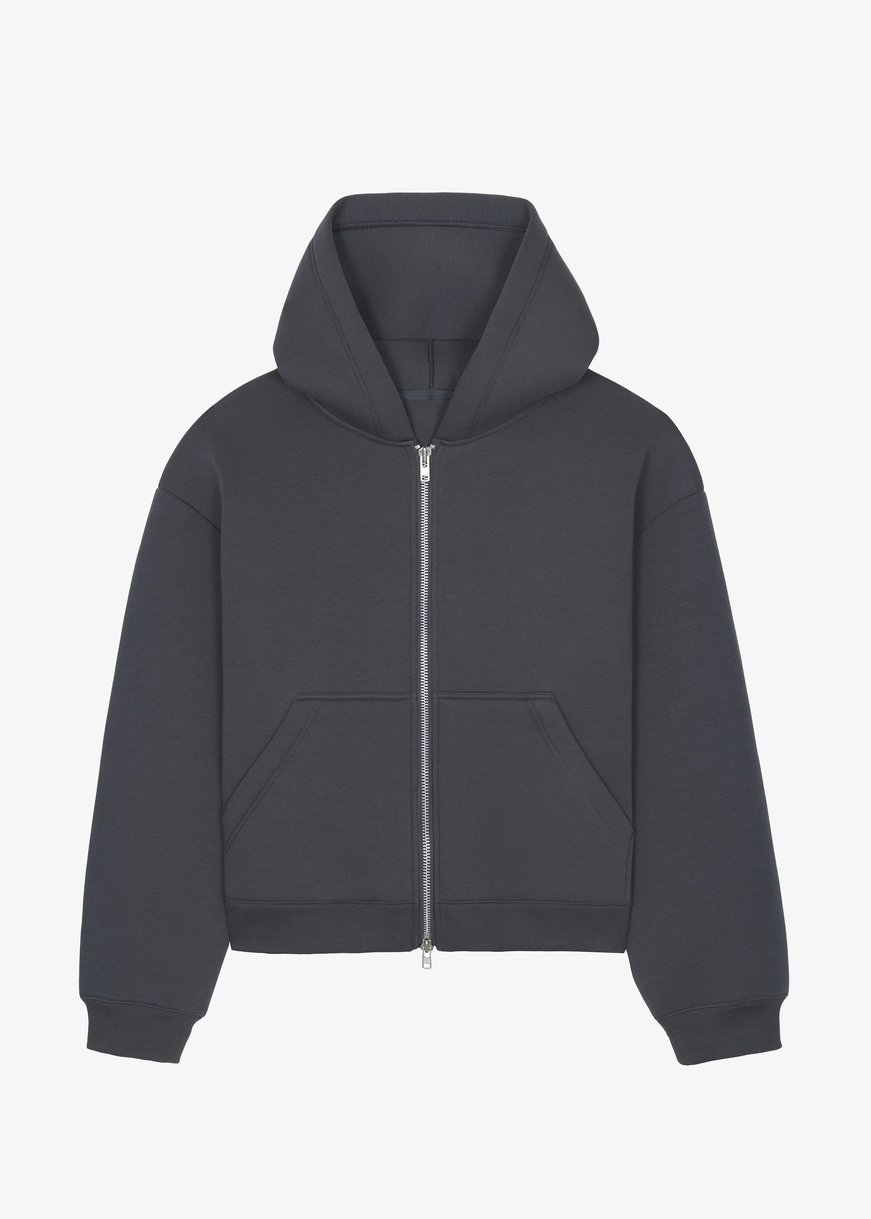 Calder Neoprene Zip-Up Hoodie - Grey - Image 9