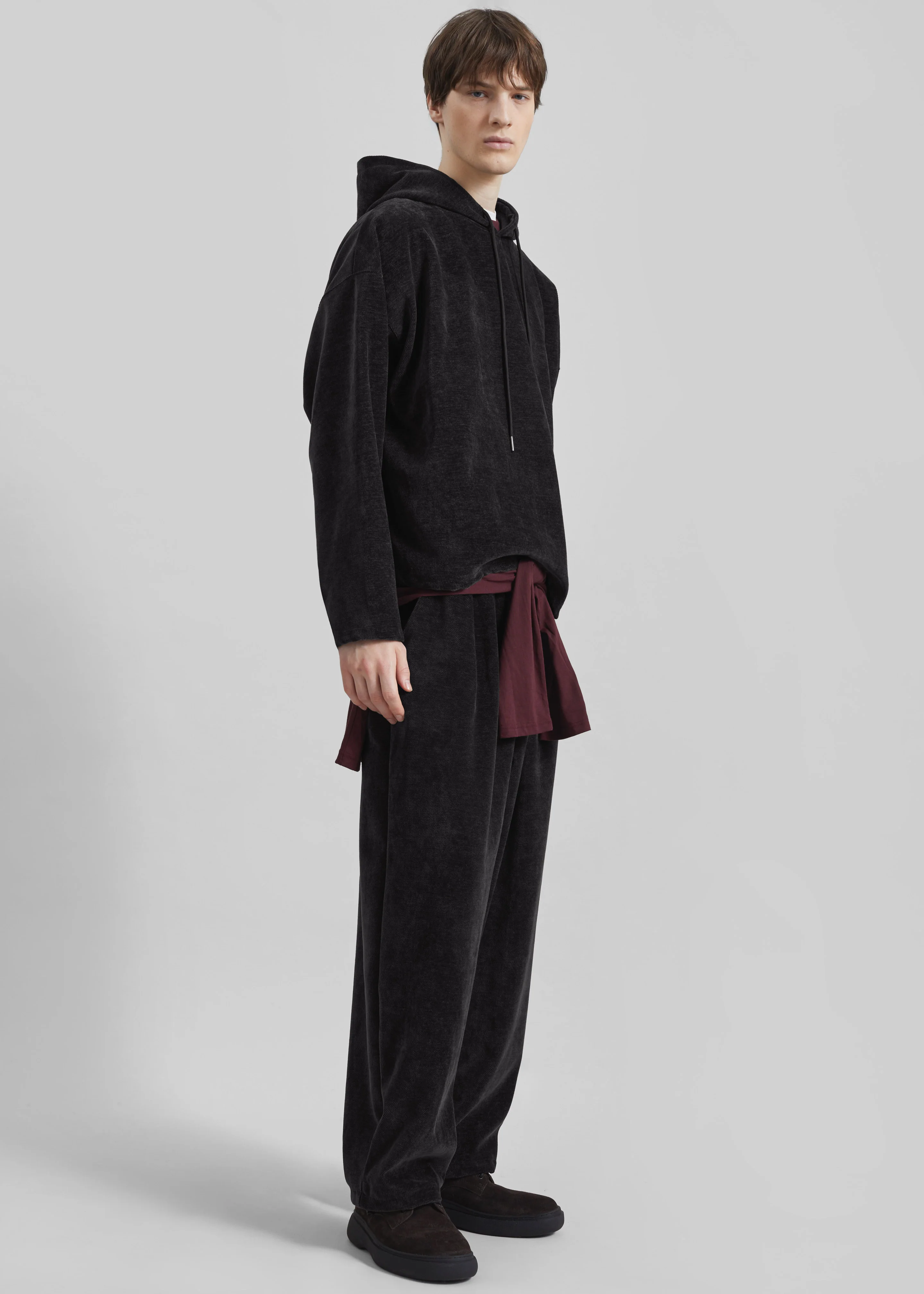 Caleb Velvet Hoodie - Black - Image 6