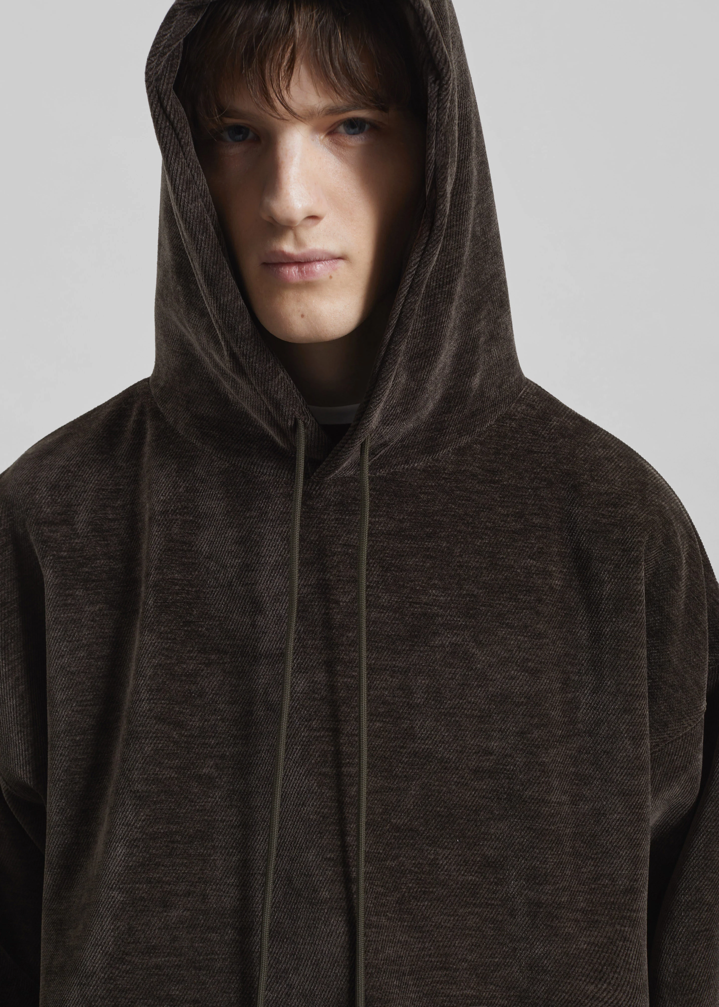 Caleb Velvet Hoodie - Brown - Image 6