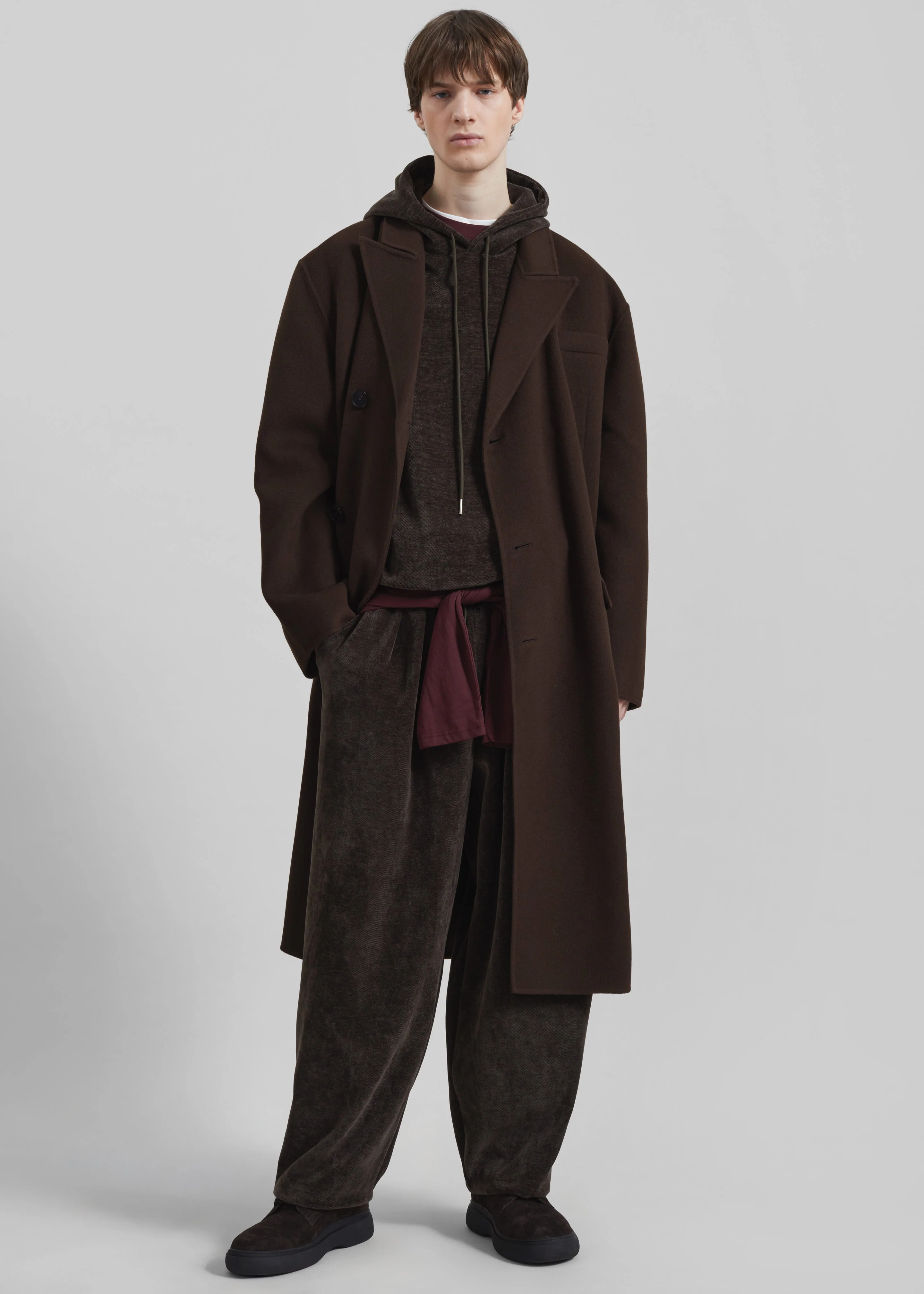 Caleb Velvet Hoodie - Brown - Image 7