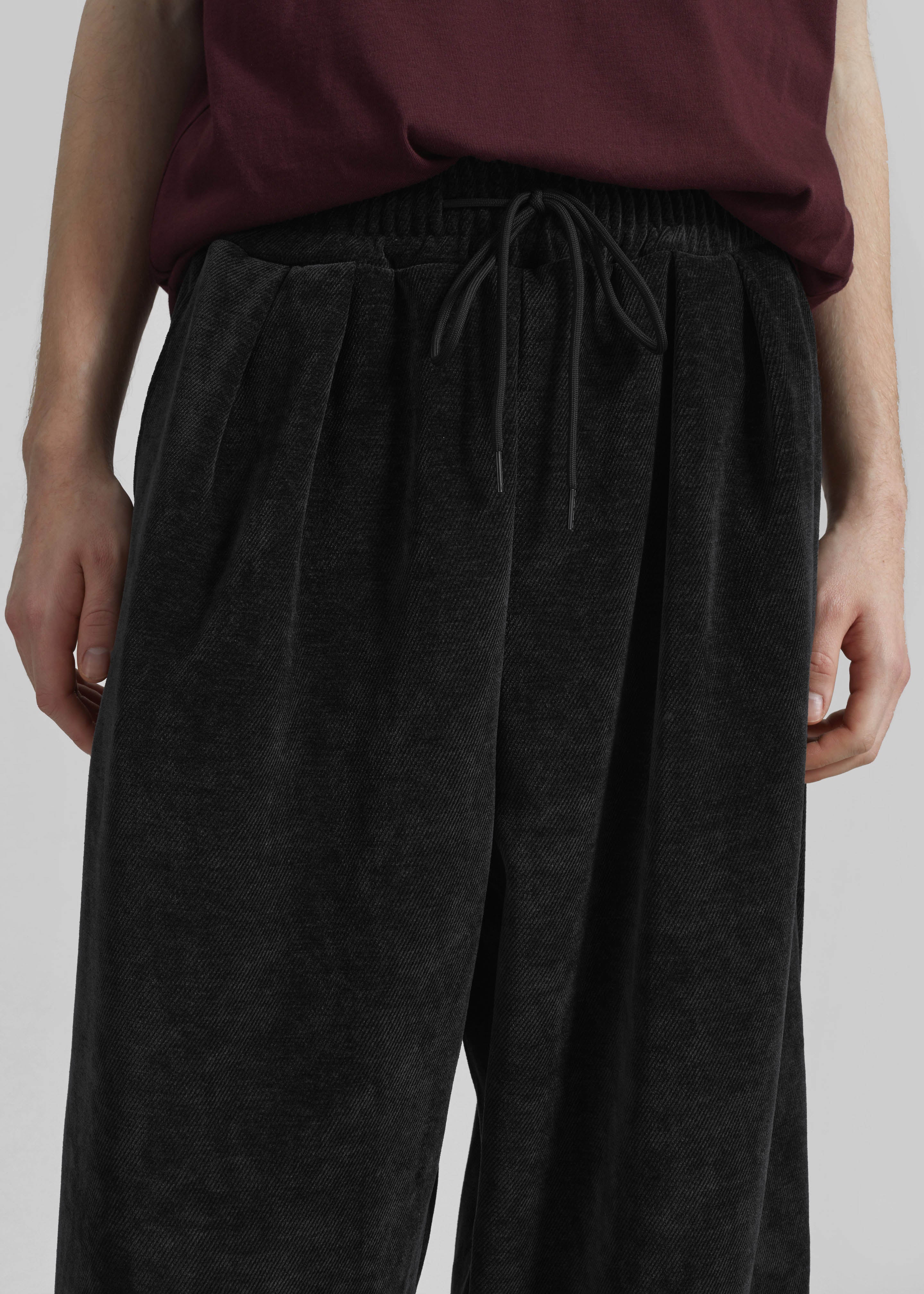 Caleb Velvet Joggers - Black - Image 3