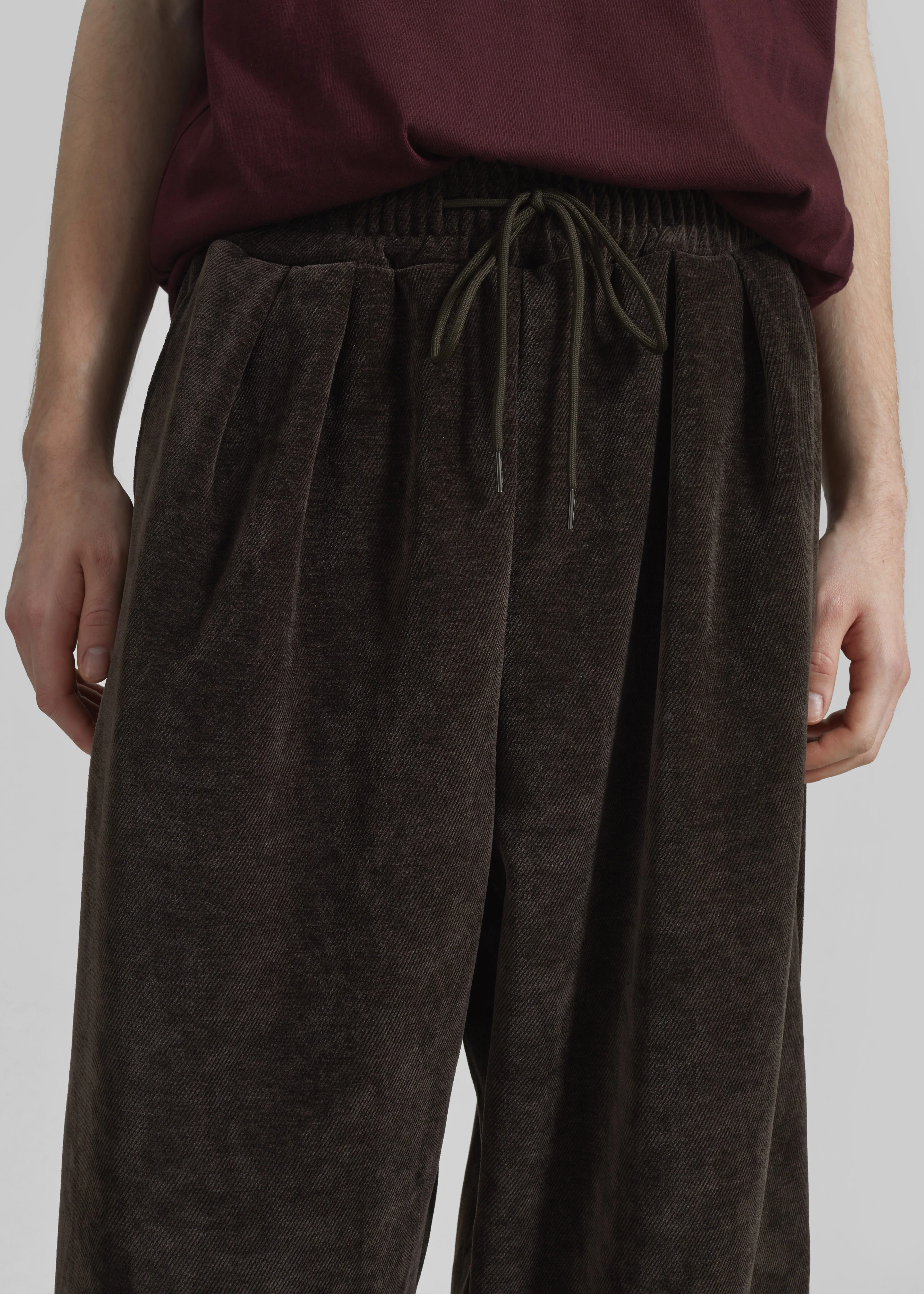 Caleb Velvet Joggers - Brown - Image 2